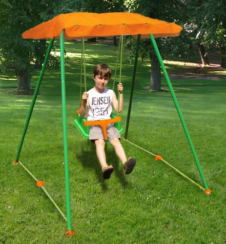 New Plast AMB1319 Altalena Pieghevole Libellula con Parasole e Seggiolino di Sicurezza 3 in 1 : Giochi e giocattoli