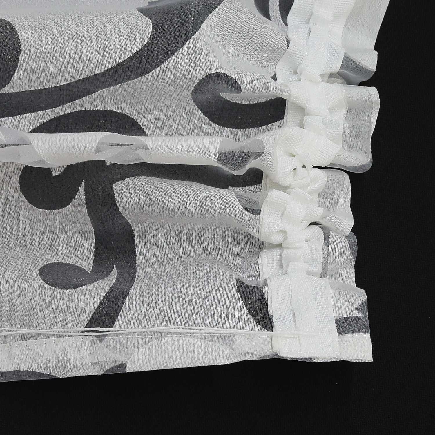 Eleganter transparenter Vorhang mit floralem Muster lichtdurchlässiger Fensterschal für Wohnzimmer 1 Stück