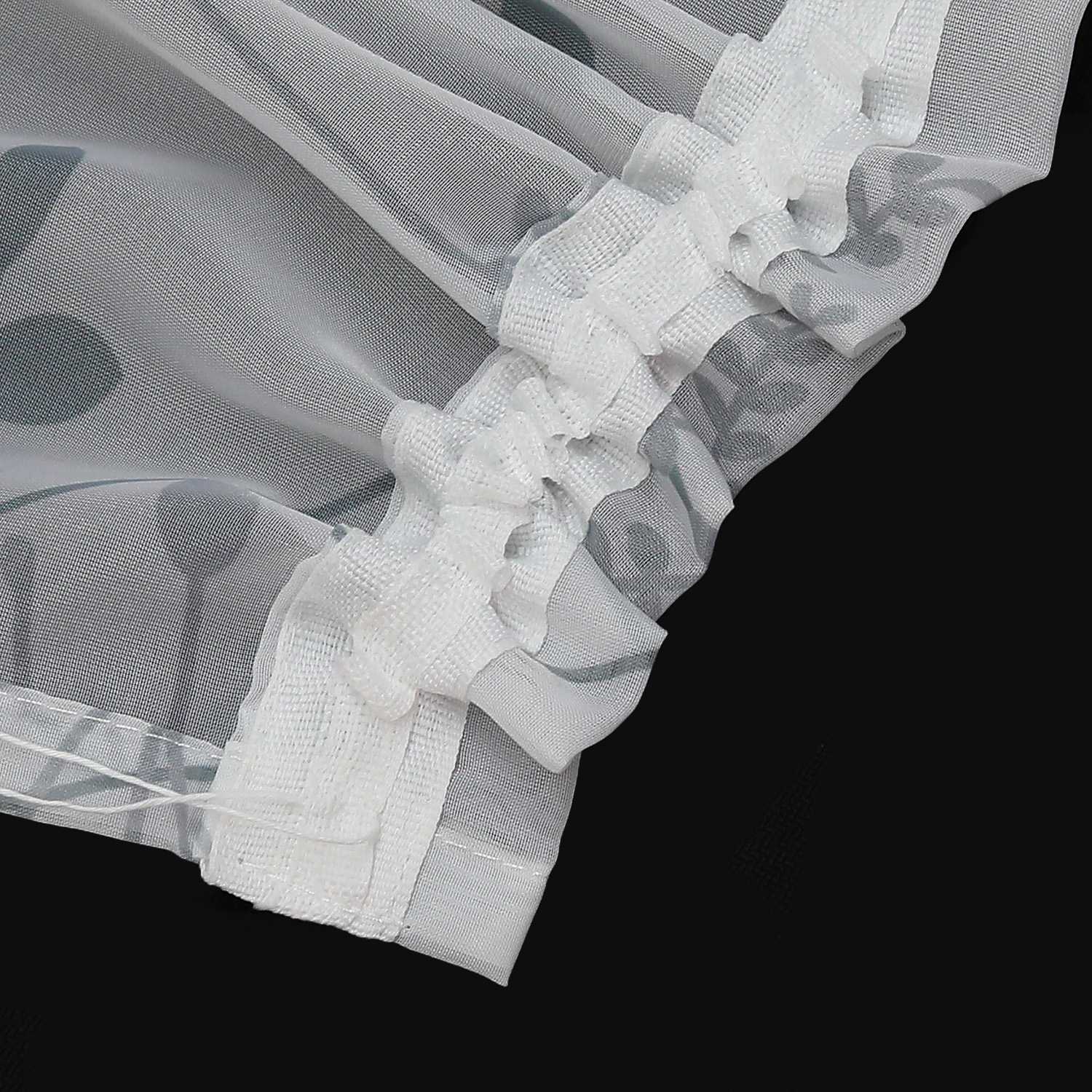 Transparenter Vorhang mit Blättermuster leicht Schutzfunktion Gartenstil 1 Stück