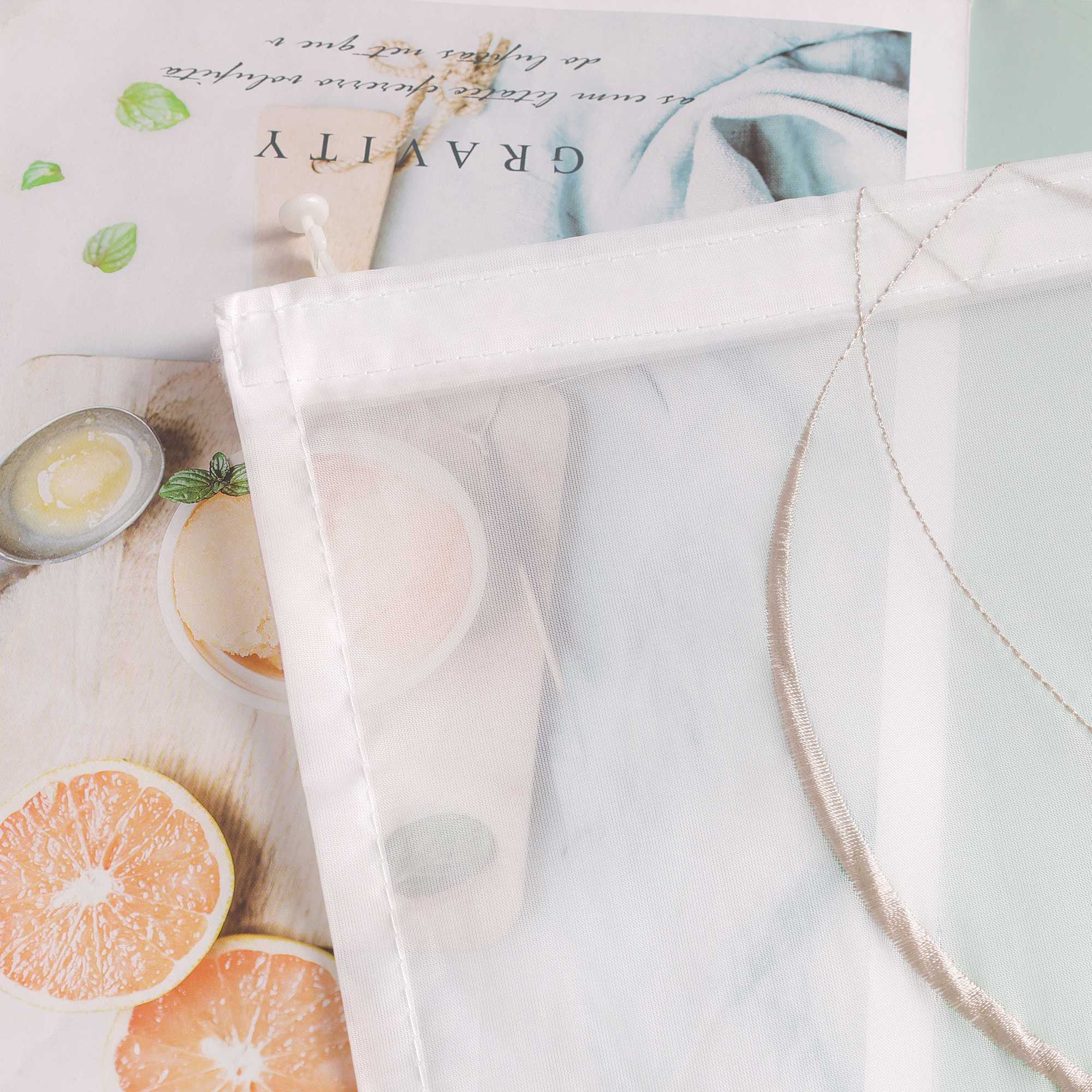 Schiebegardine Klettbandschal aus Polyester mit Wellenmuster transparent durch Klettband 2 stücke