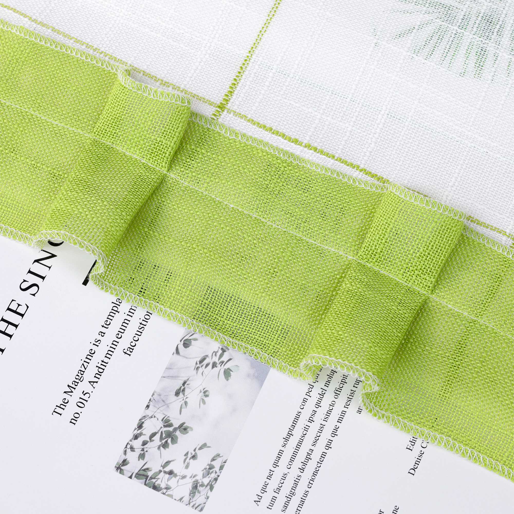 Halbtransparente Scheibengardine Landhausstil aus Leinen mit Schleifen 1 stück