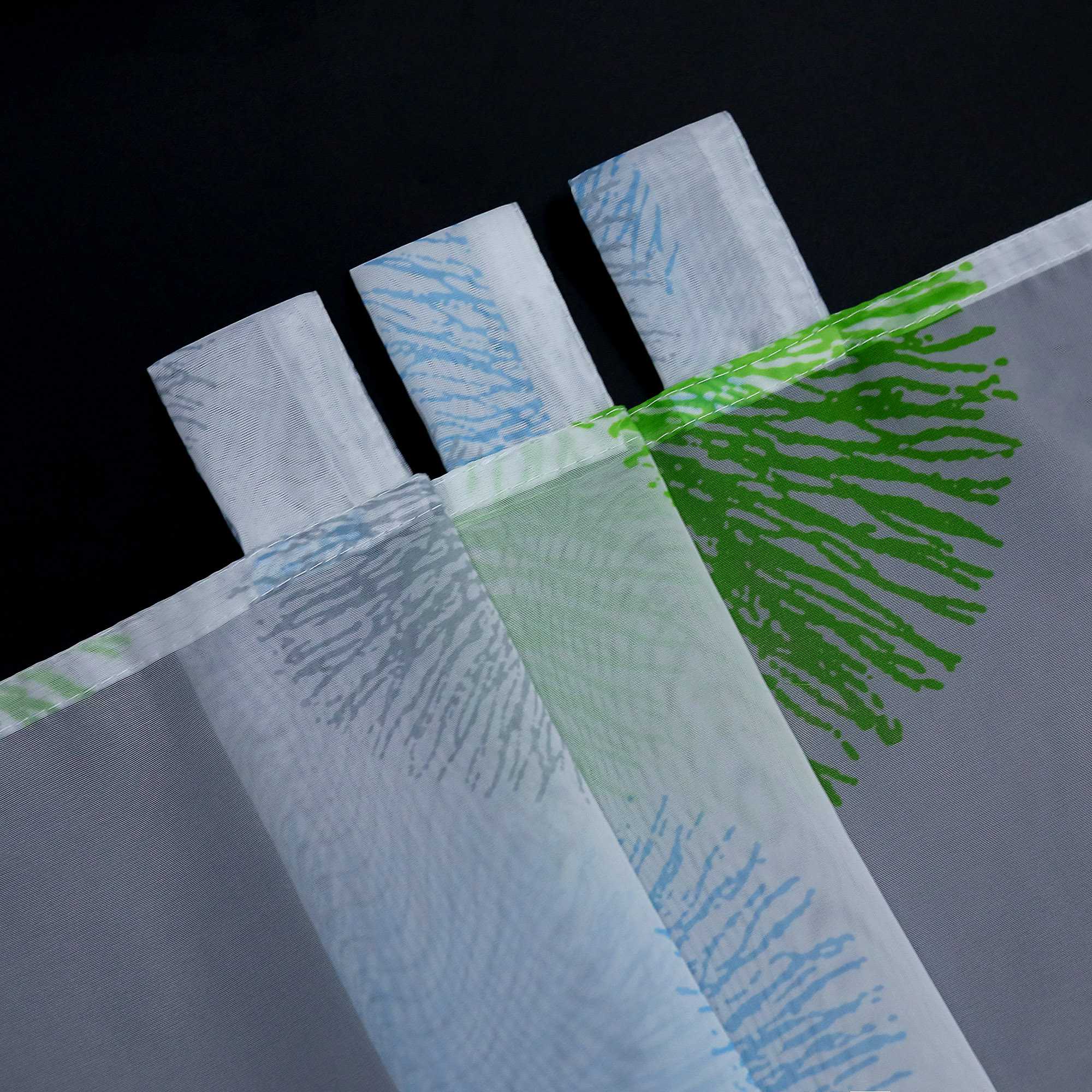 Scheibengardine Schlaufengardine mit Feuerwerksmuster Feriendeko halbtransparent Pflegeleicht Lichtdurchlässig 1 stück