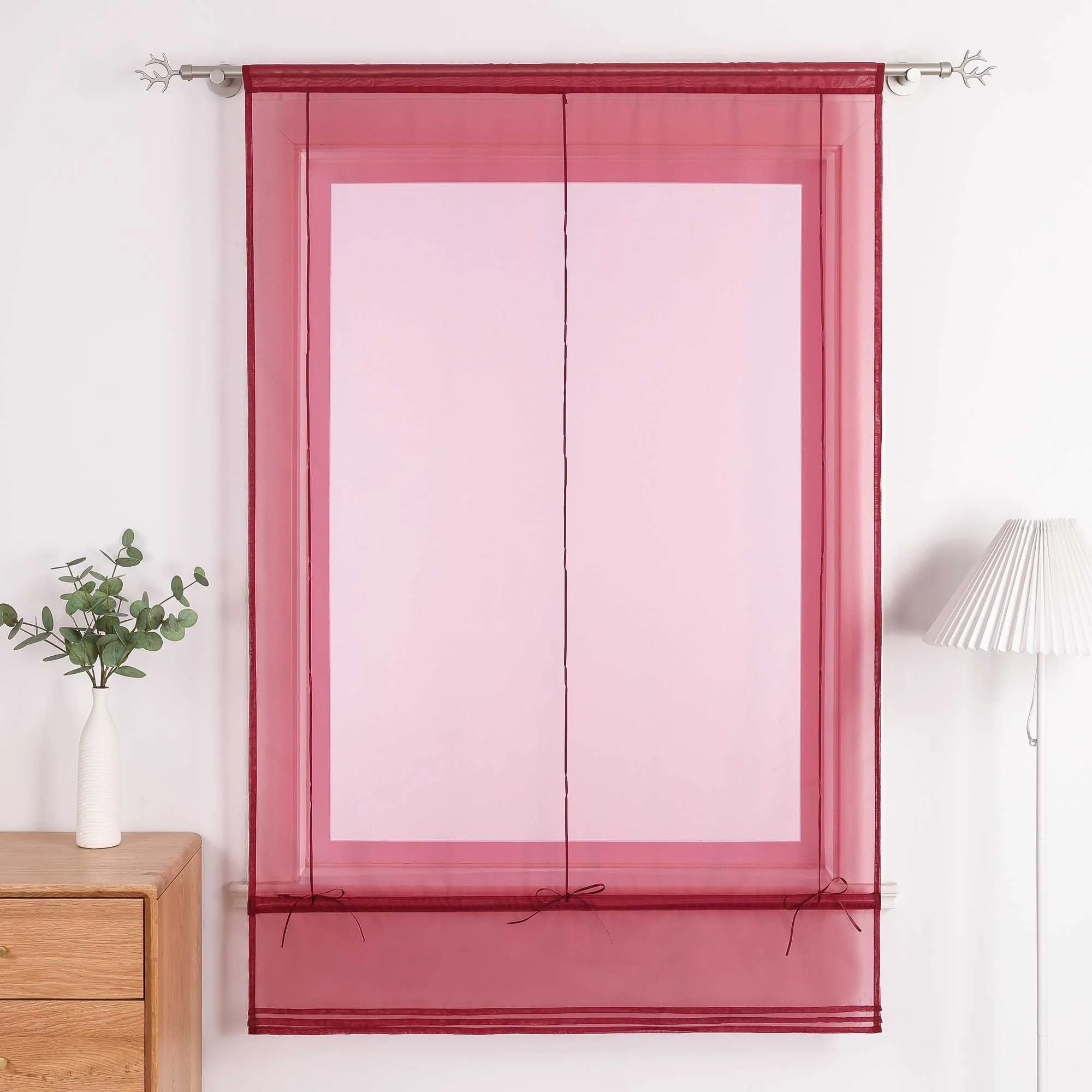 Rollos durch Stangendurchzug Transparente Luftig Unifarbig 1 Stück