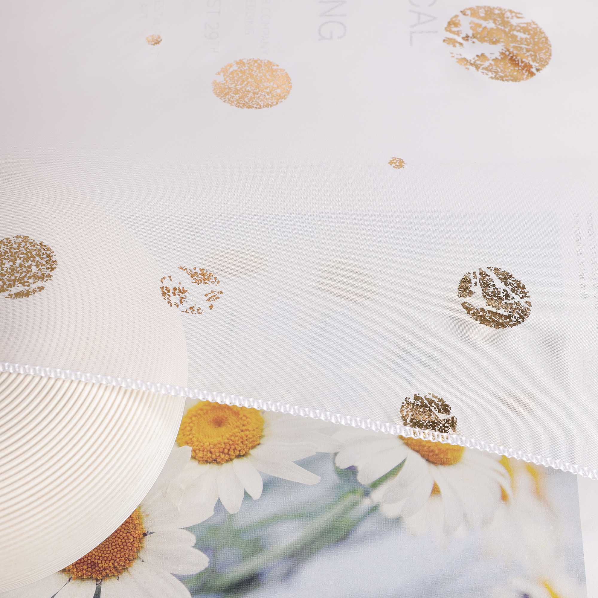 Scheibengardine Bistrogardine mit Glänz Kreise Voile Küche Gardinen durch Stangendurchzug Transparent 1 Stück