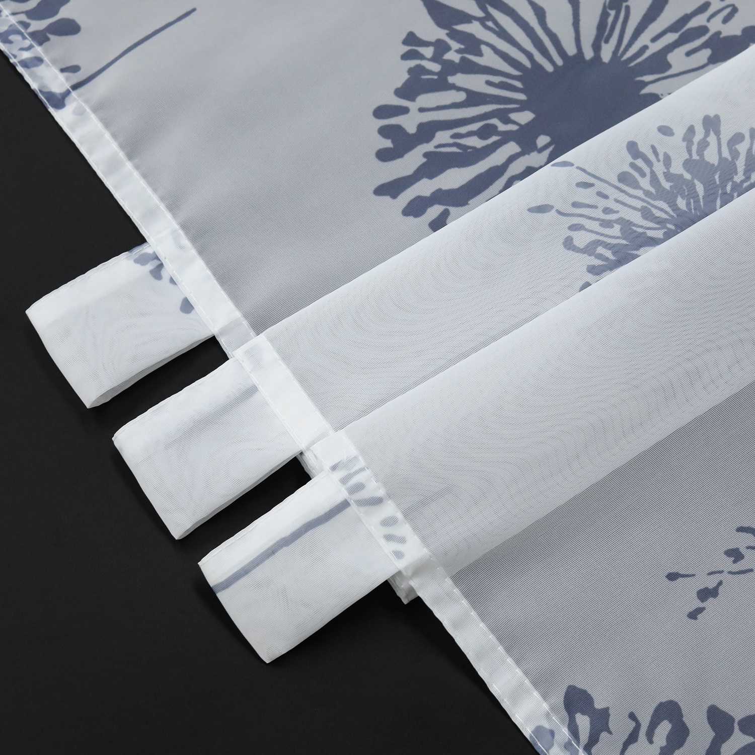 Scheibengardine Schlaufengardine transparent Pusteblumenmuster 1 Stück