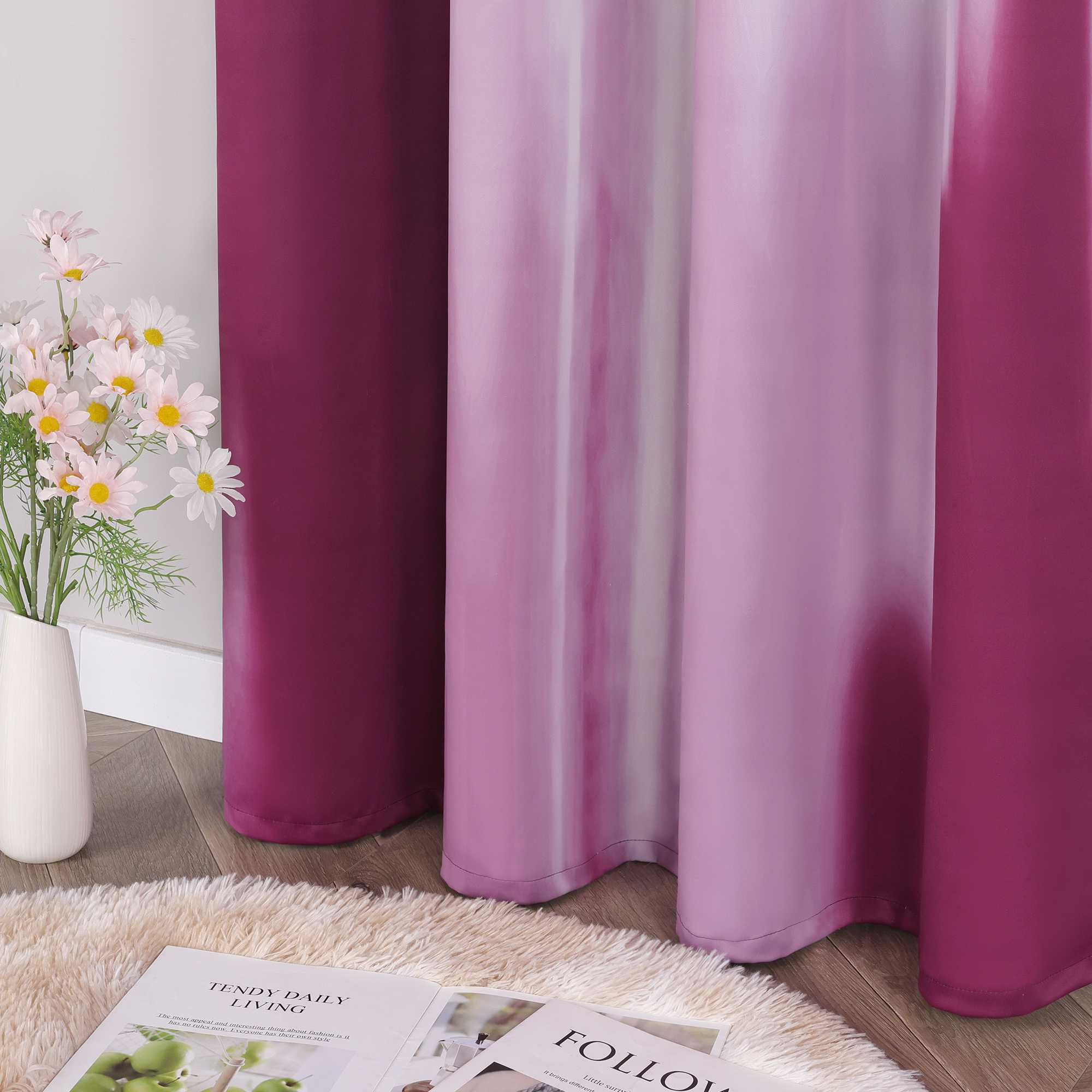 Verdunkelungsvorhang Blickdichte Gardinen Farbverlauf Ösenschal Schlafzimmer Wohnzimmer 1 Stück