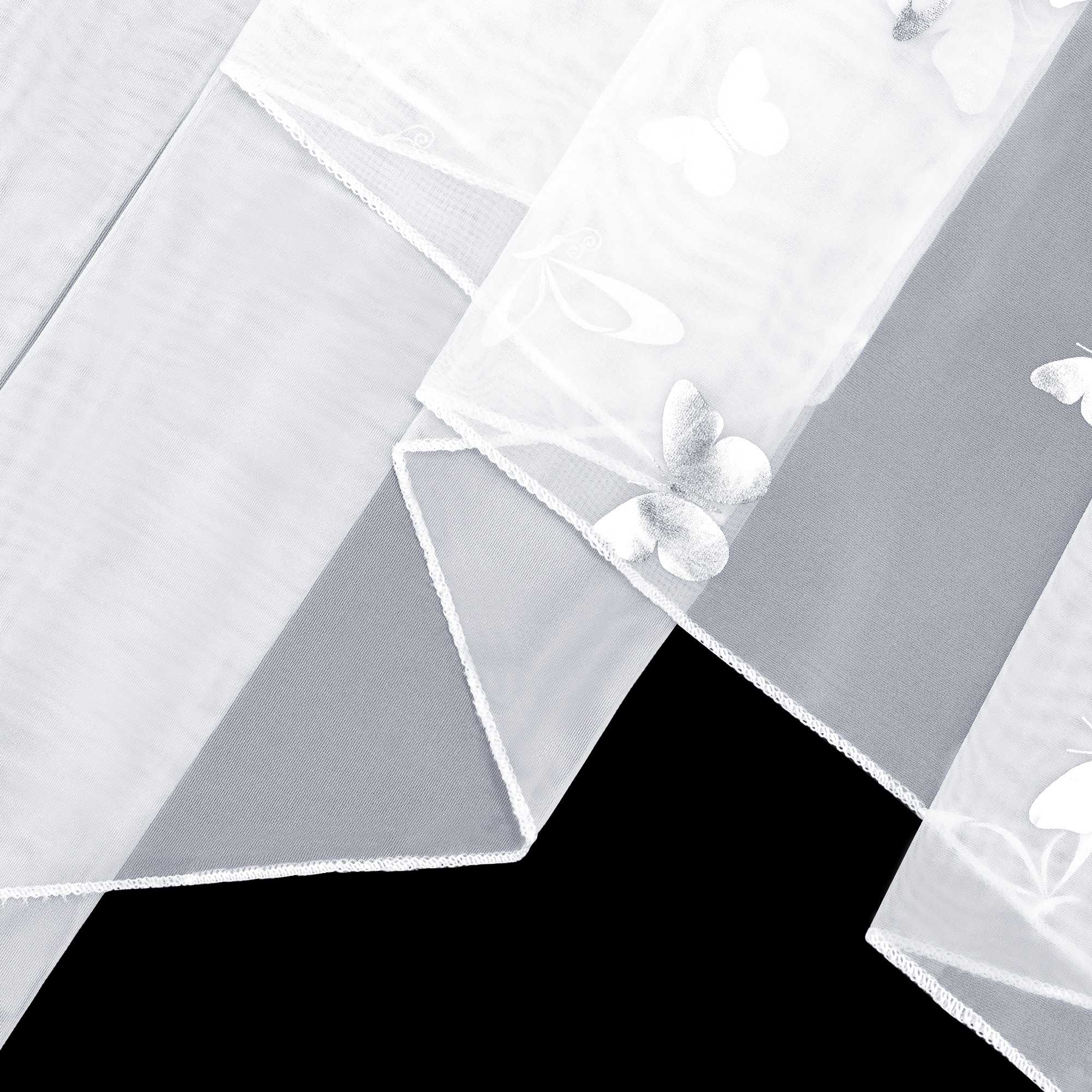 Scheibengardine Bistrogardine durch Tunnelzug Doppelschichtige Vorhangkopf Küchengardinen mit Schmetterlingsmuster