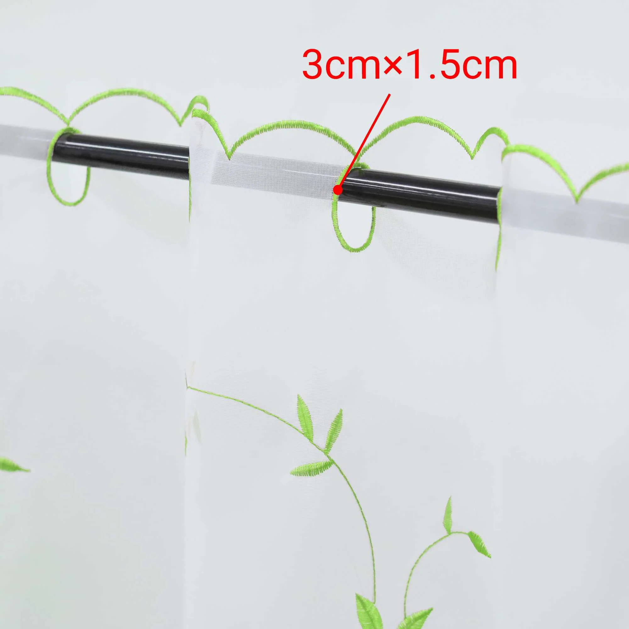 Scheibengardinen Voile Bistrogardinen mit Blattstickerei Transparent Bestickte Küche Kurzstores