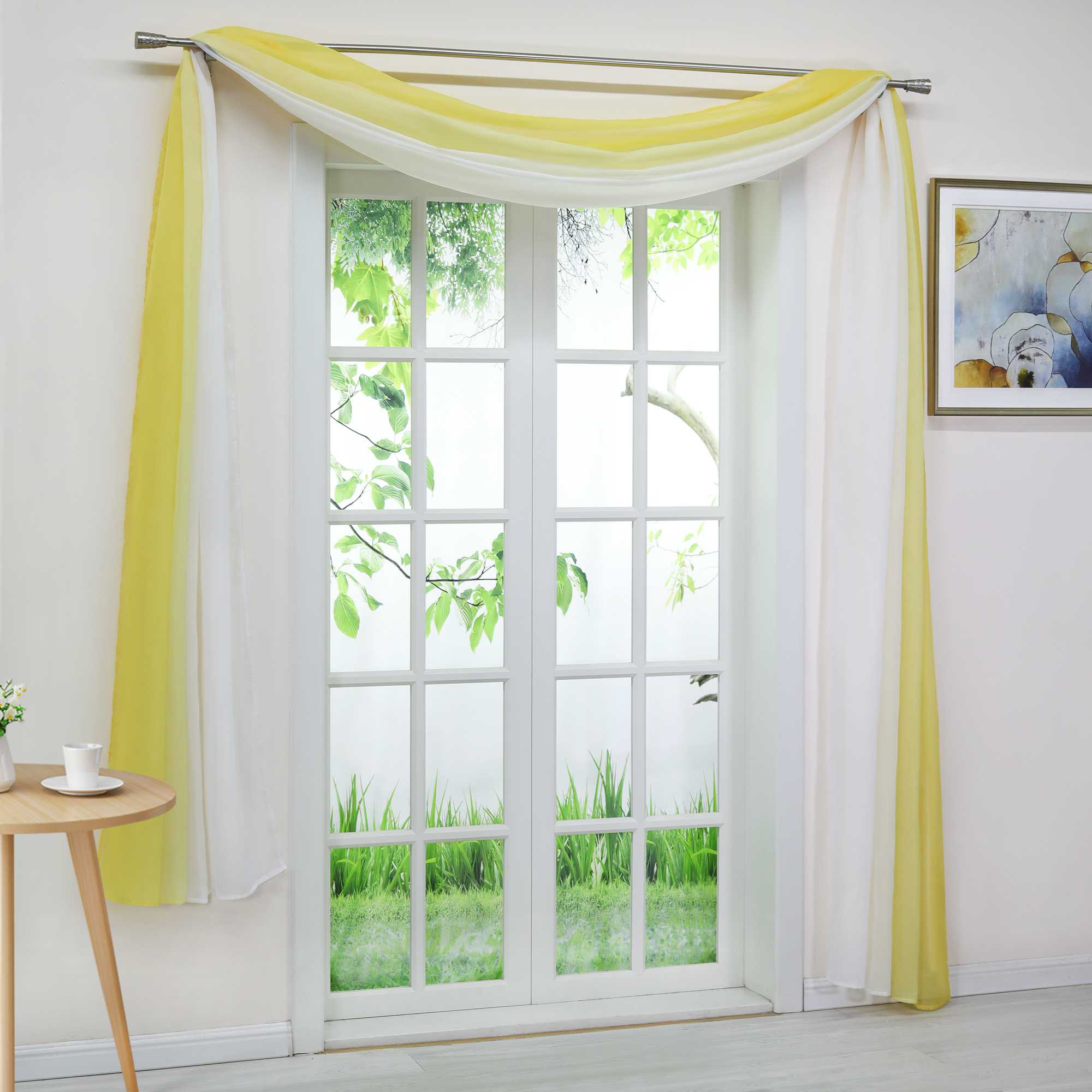 Dekorative Gardine Schal Farbverlauf extra lang 1 Stück