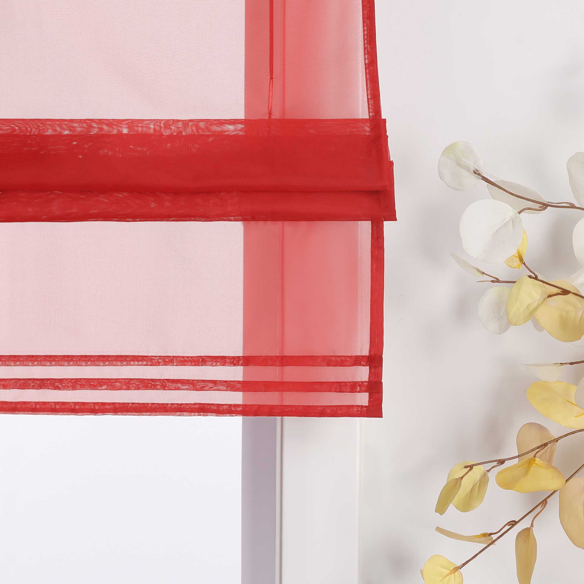 Rollos durch Stangendurchzug Transparente Luftig Unifarbig 1 Stück