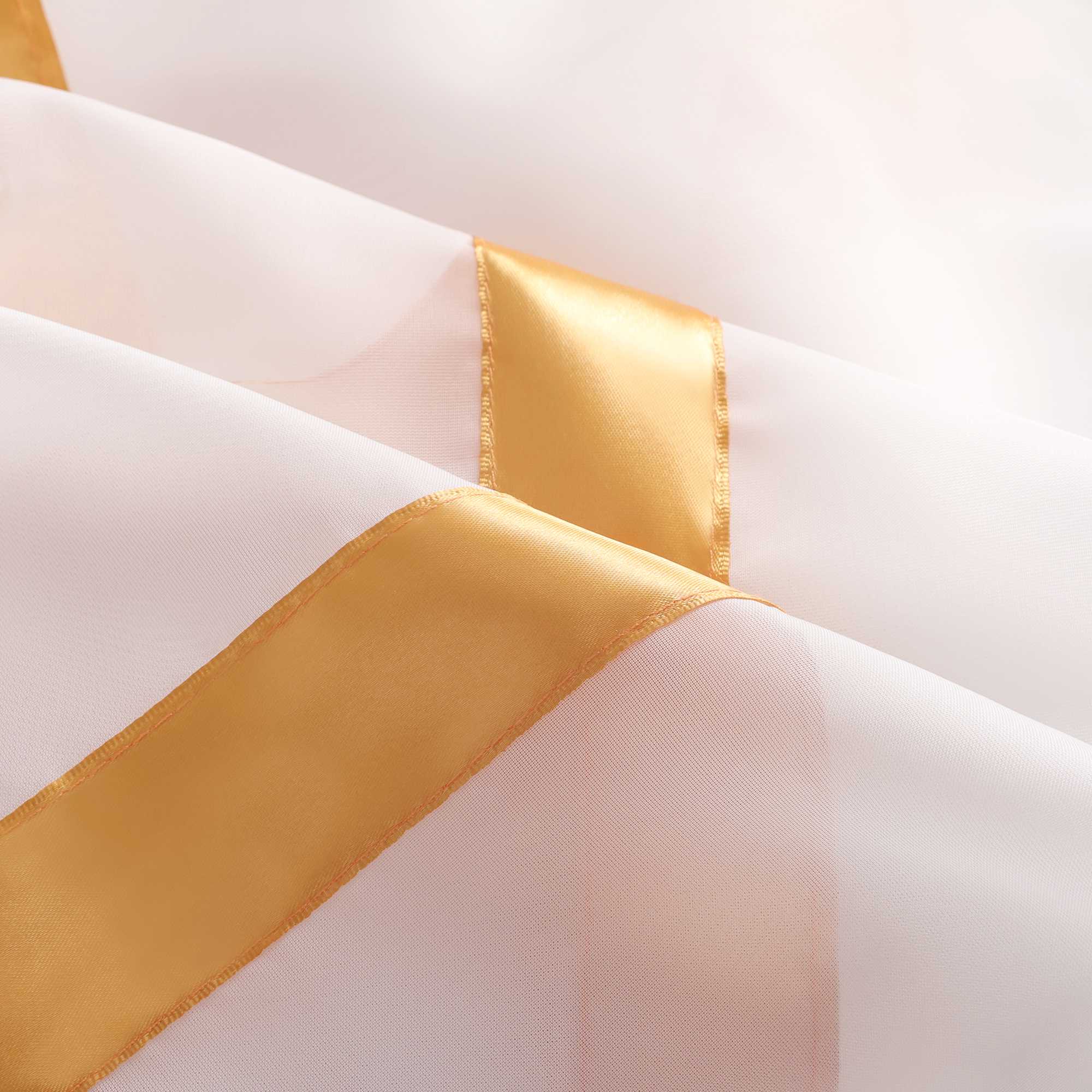 Transparenter Vorhang mit Seidenband Unifarbe Voile 1 Stück