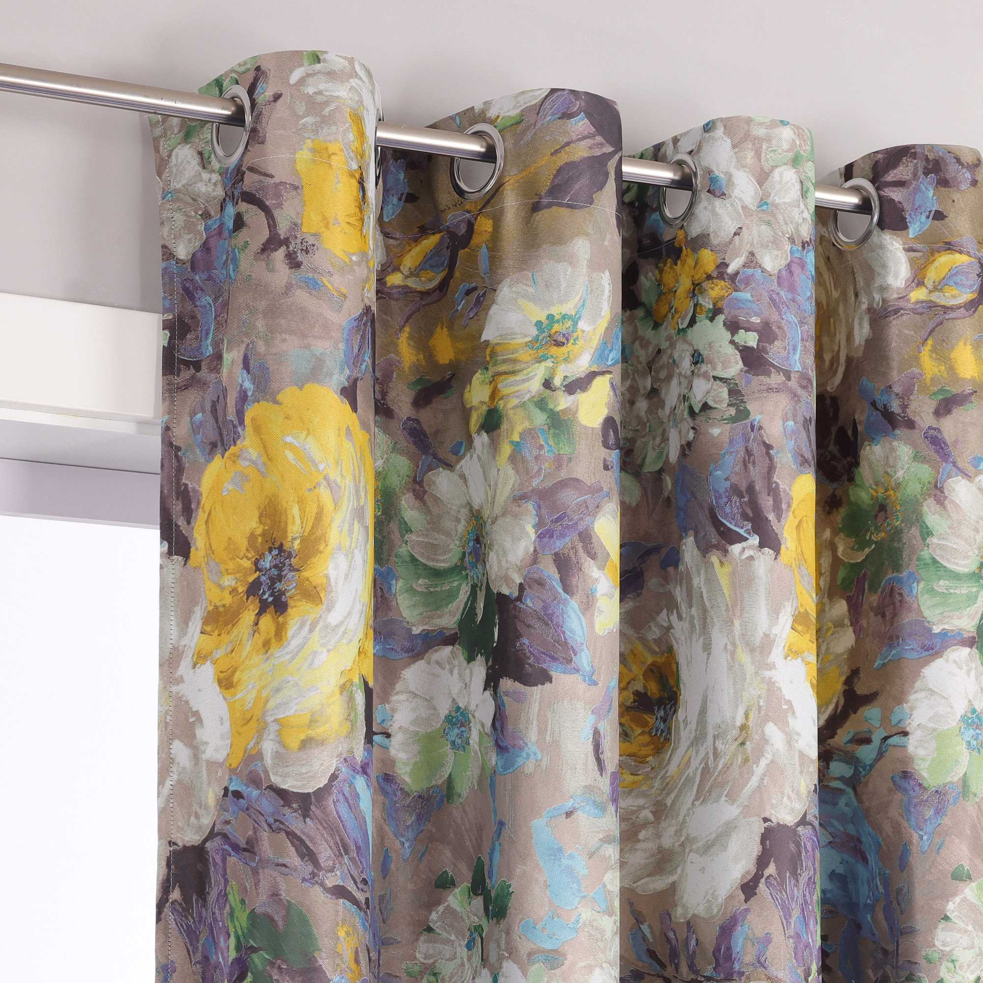 Verdunkelungsvorhänge Blickdichte Gardinen mit Ösen Thermovorhang mit Ölgemälde-Pfingstrosen Schlafzimmer Wohnzimmer 1 Stück