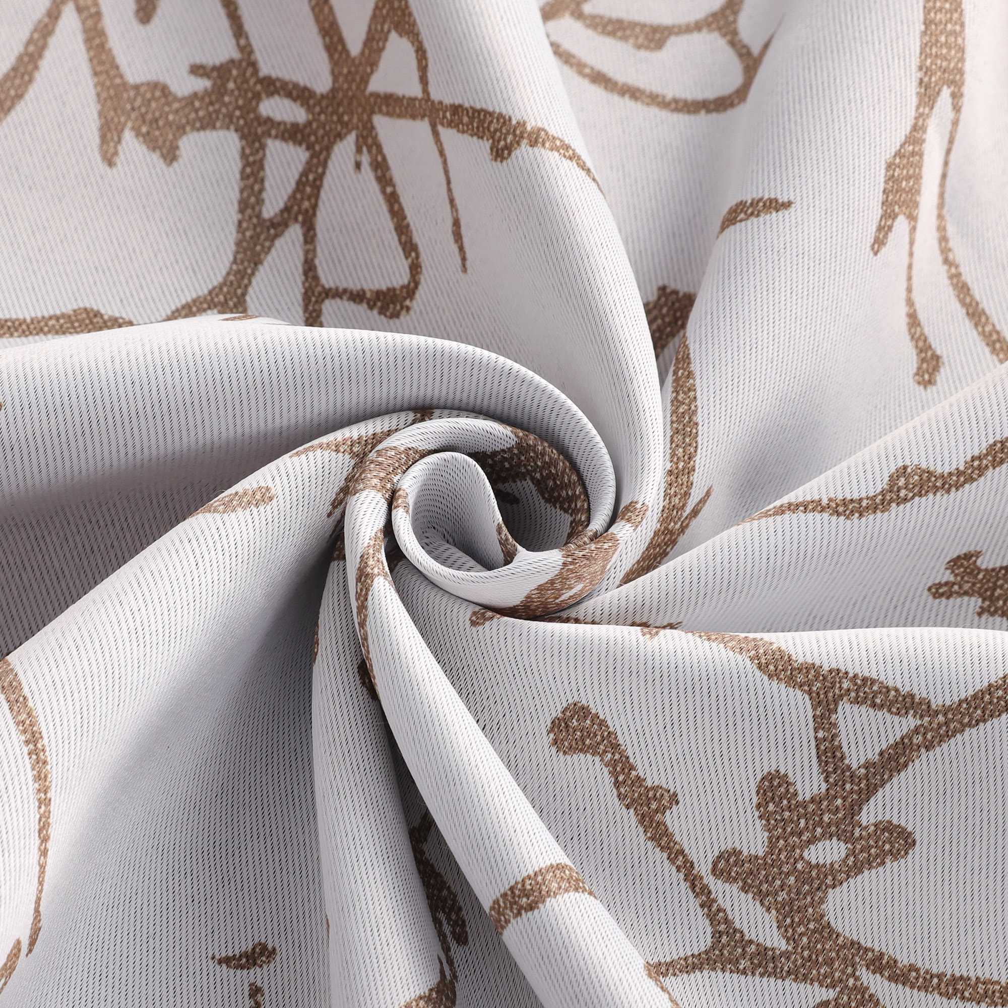 Verdunkelungsvorhang Blickdichte Gardinen Ösenschal mit Zweigdruck Thermovorhang Schlafzimmer Wohnzimmer 1 Stück