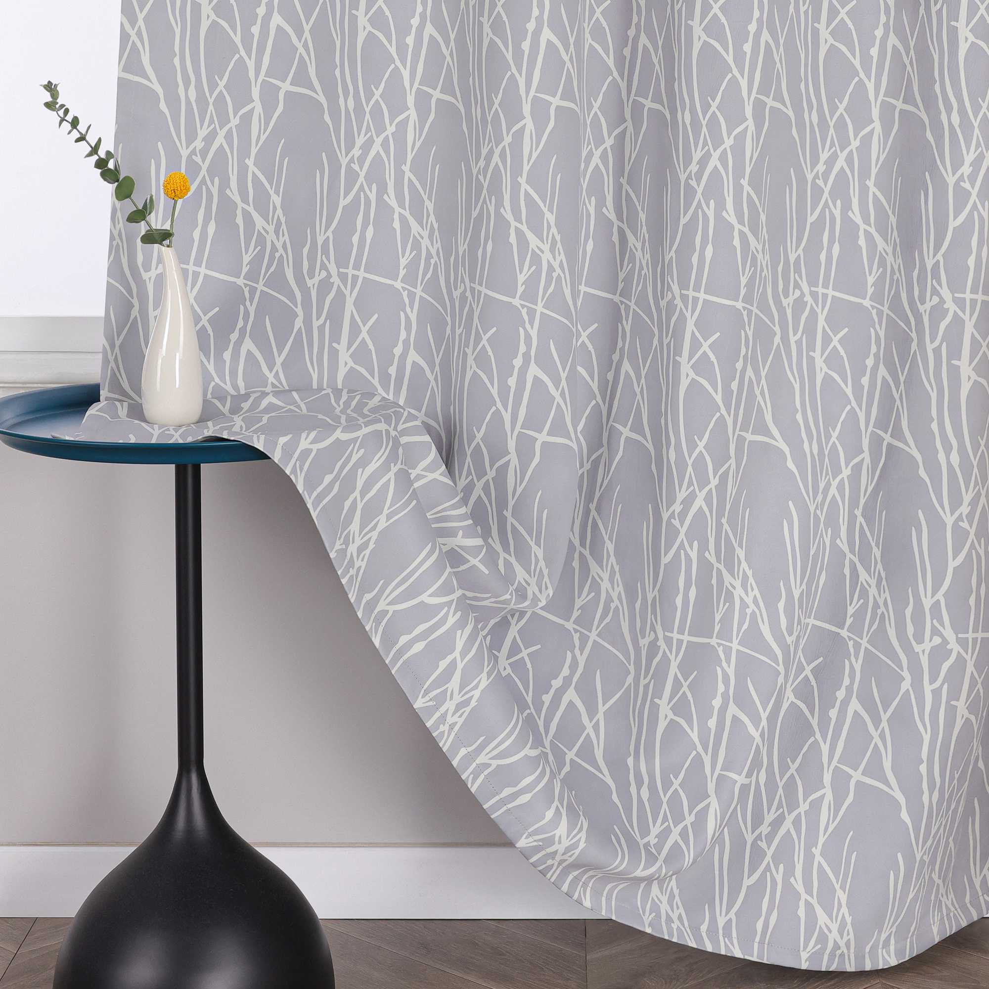 Verdunkelungsvorhang Blickdichte Gardinen für Schlafzimmer Wohnzimmer mit Ösen Schals Grau 1 Stück