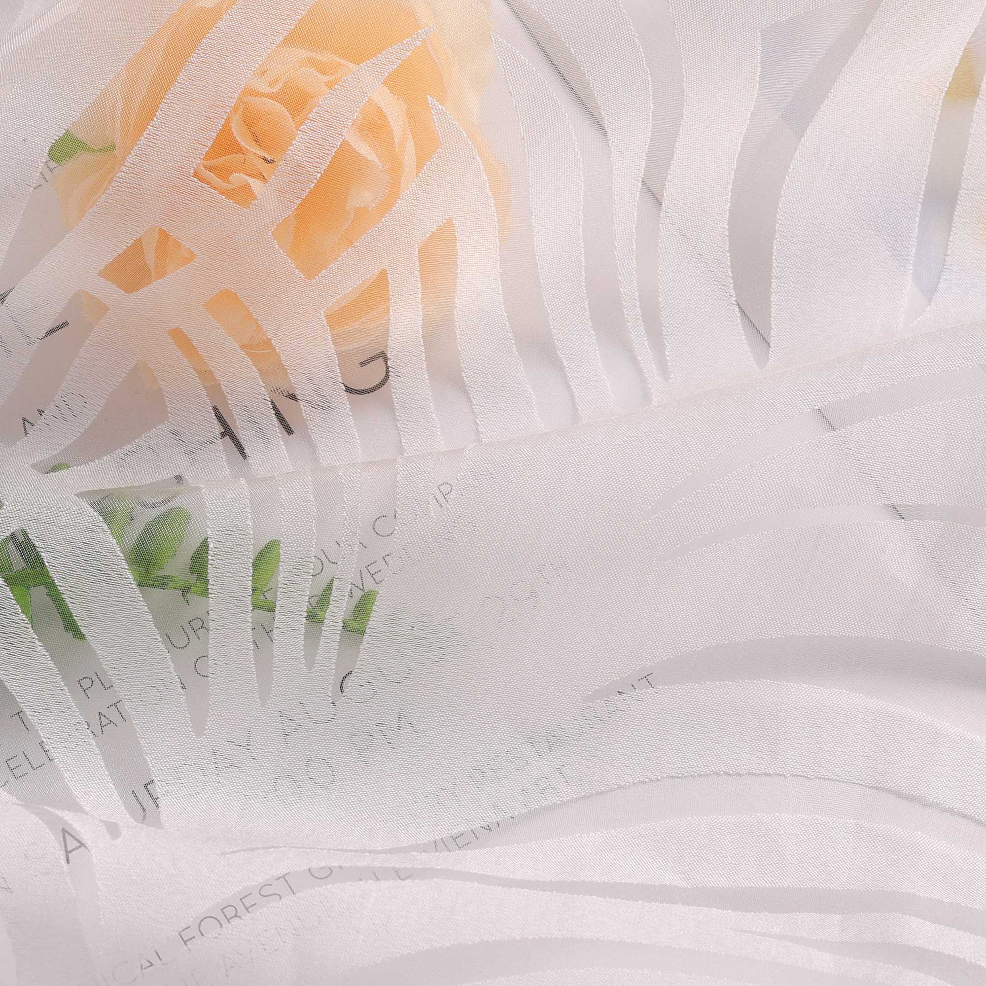 Voile Gardine in Ausbrenner mit Blätter Muster transparenter Vorhang Unifarbiges Schals Wohnzimmer Fensterschal 1 Stück