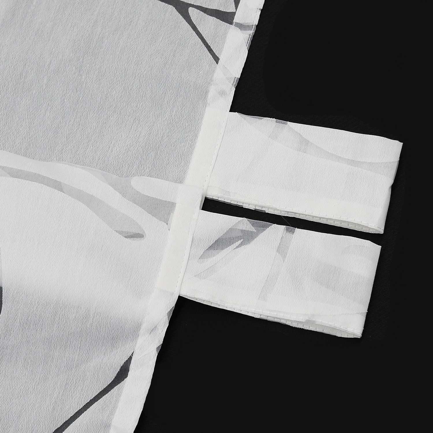 Transparenter Vorhang mit grobes Zweigmuster leicht Schutzfunktion Lichtdurchlässigkeit Gartenstil 1 Stück