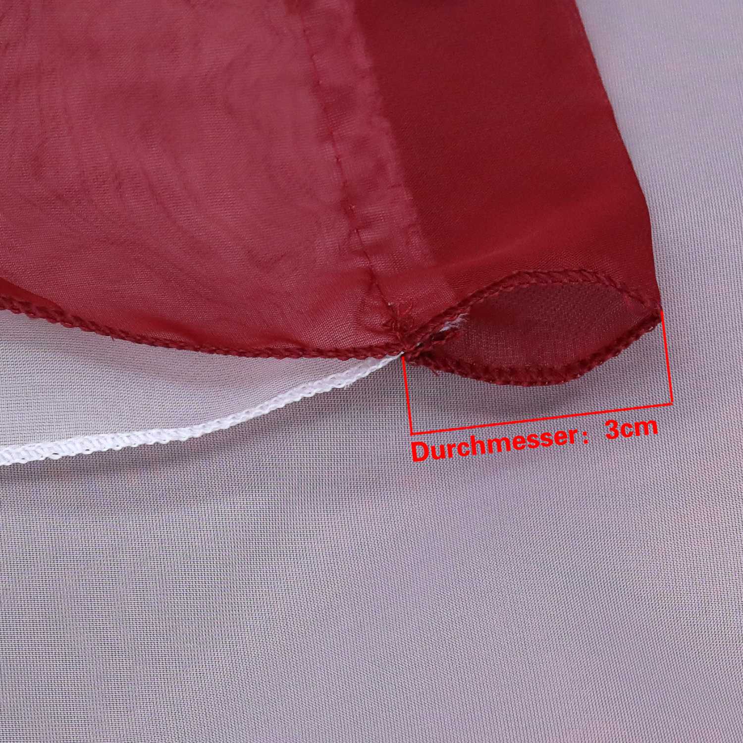 Scheibengardine durch Tunnelzug Voile Bistrogardinen mit Quaste Kurzstore Doppelte Vorhänge Halbtransparent 1 Stück