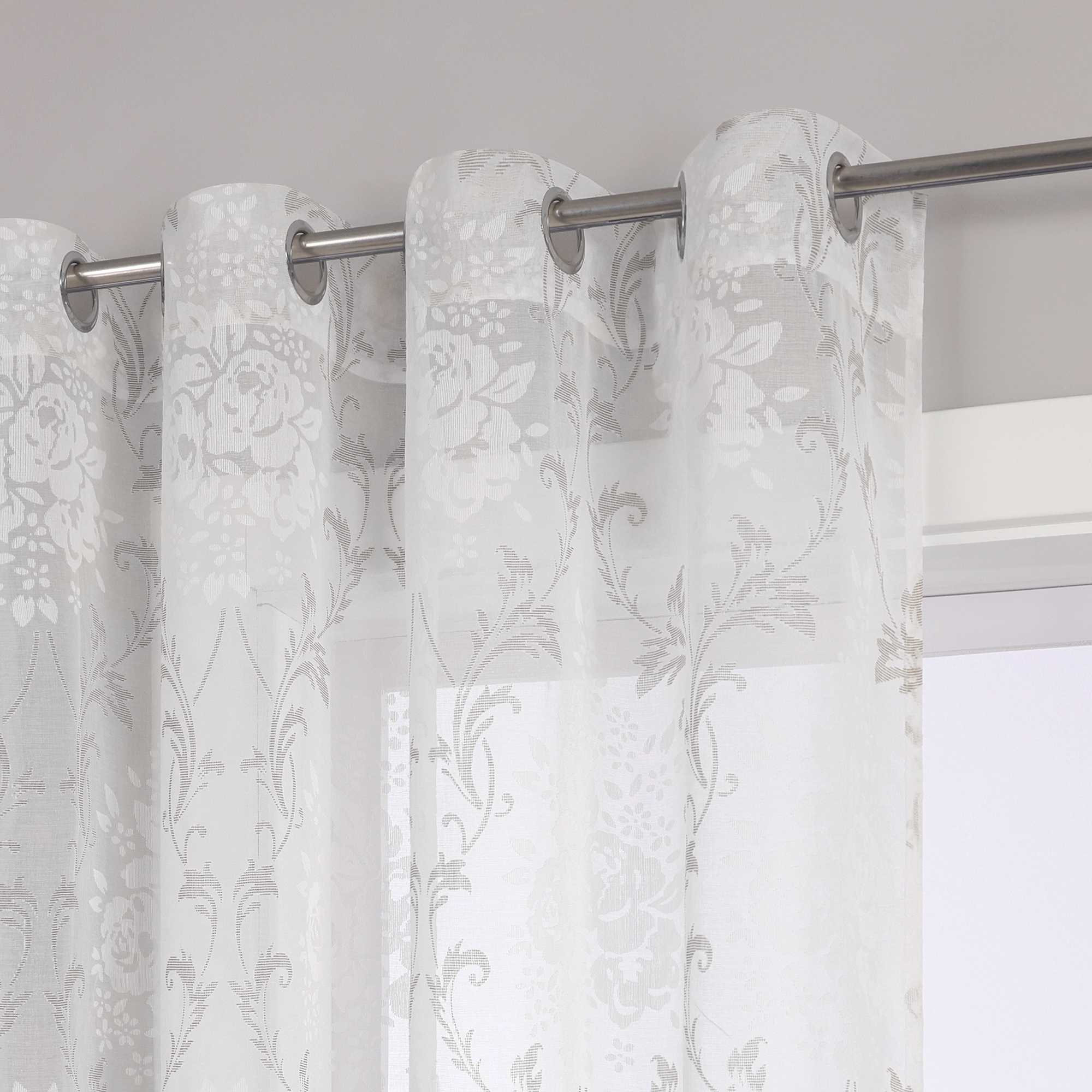 Elegante Transparente Gardinen mit Rankenmuster Ösenschal 1 stück