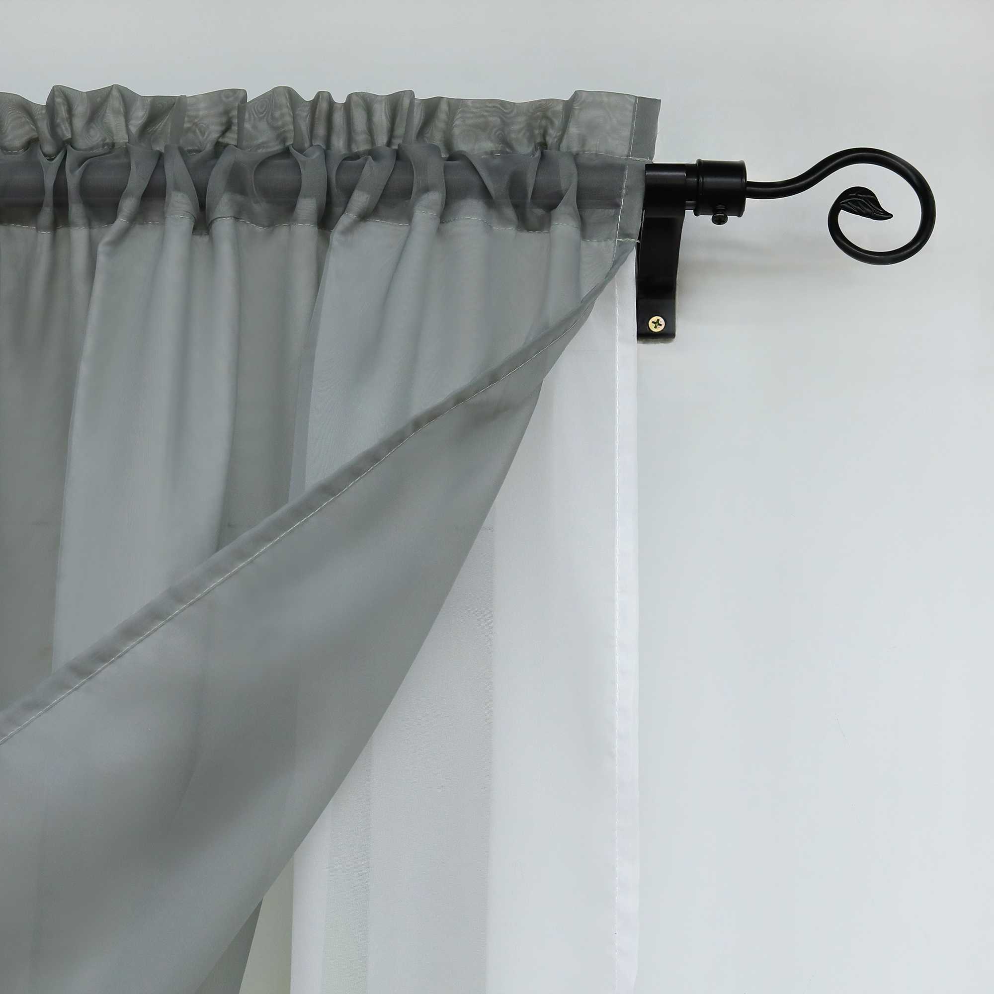 Delien Zweifarbige Fensterdekoration vloants Kurz Gardine 2er-Pack