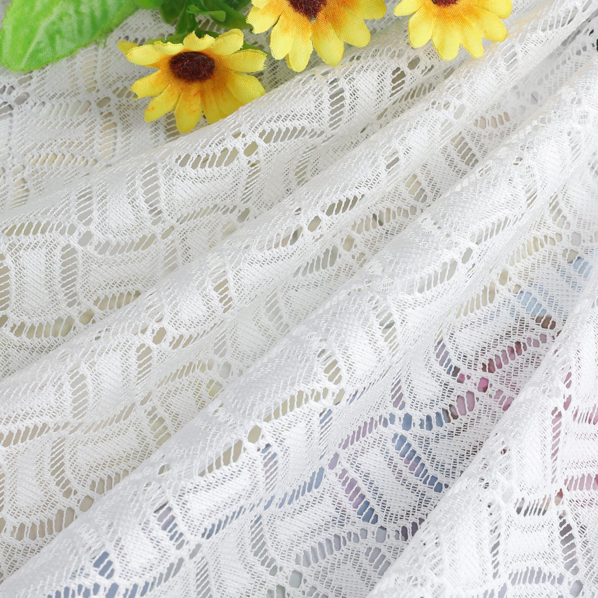 2er Set Scheibengardinen Jacquard Bistrogardine durch Tunnelzug Kurzgardinen Halbtransparent Weiß