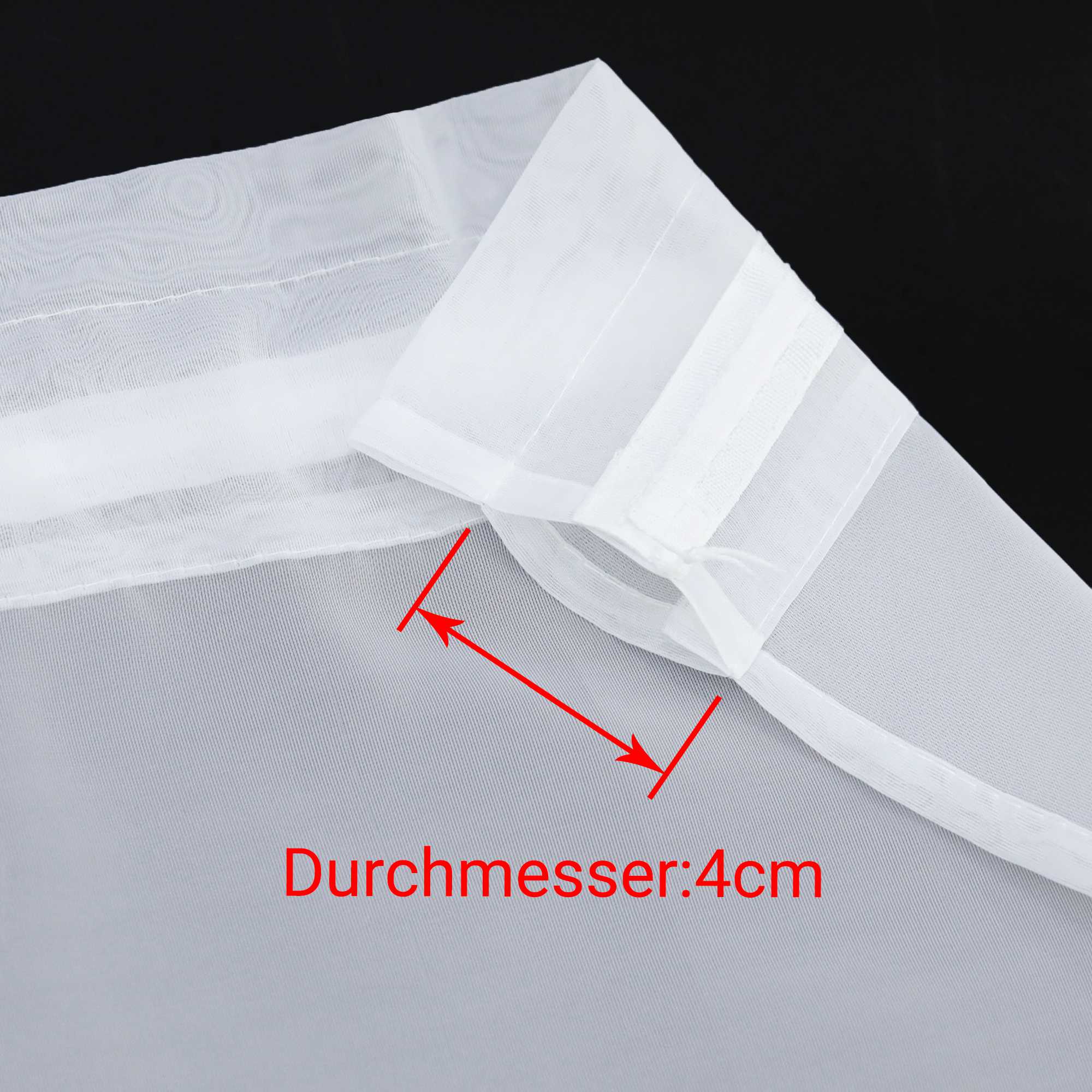 Scheibegardine durch Stangendurchzug zusammenziehbar Transparent Unifarbe Luftdurchlässig zusammenziehbar 2 Stück