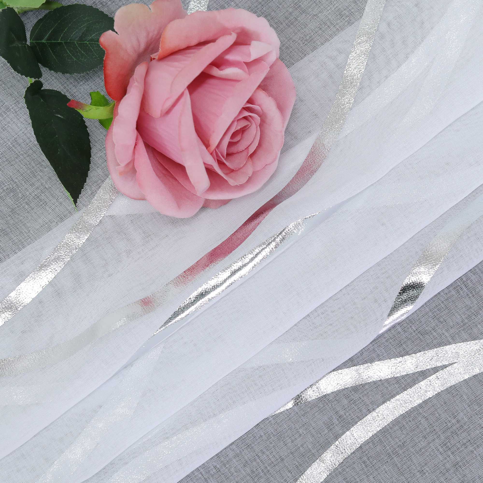 Transparenter Vorhang Ösenschal mit Wellenmuster lichtdurchlässig