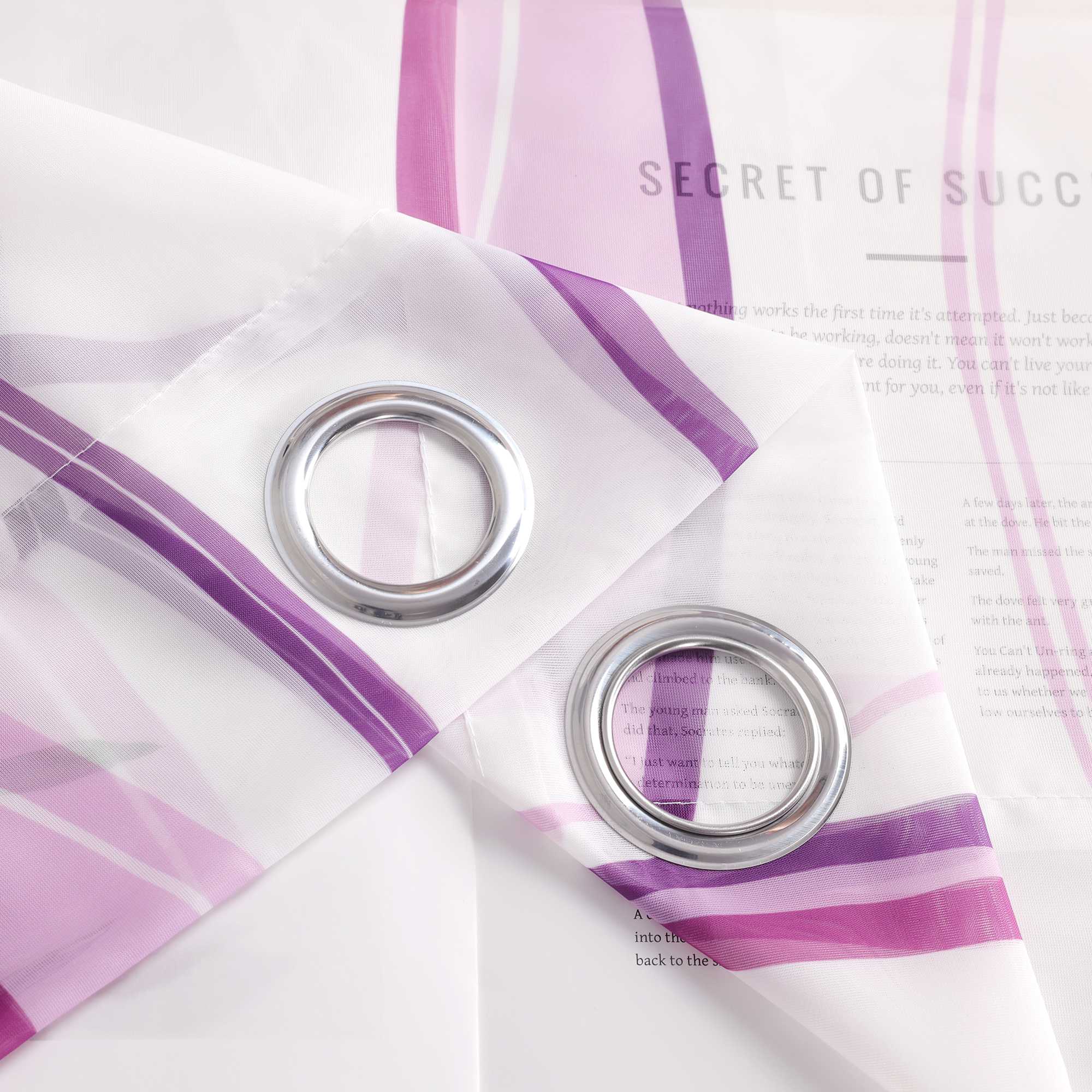 Vorhang Ösenschal mit bunten Wellenmustern Halbtransparent 1 stück