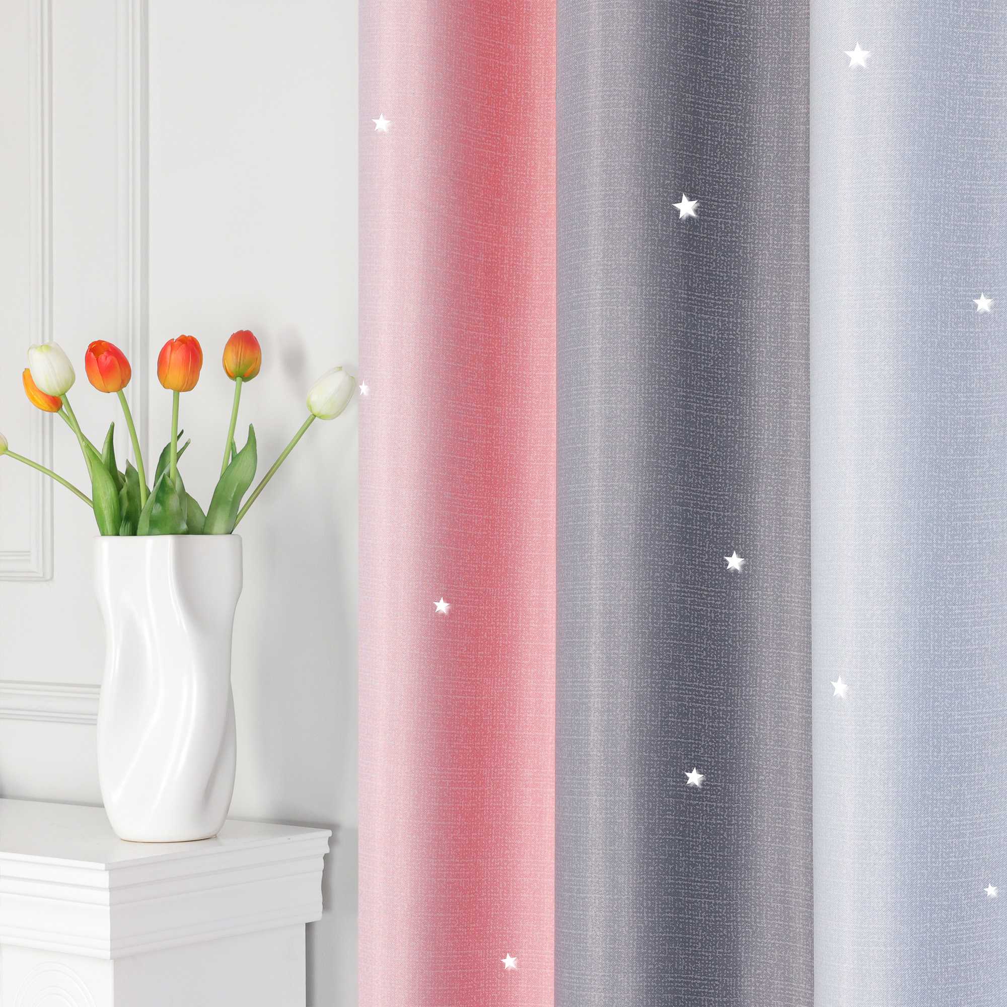 2-in-1 Vorhang Kinderzimmer mit Sternen 1 stück