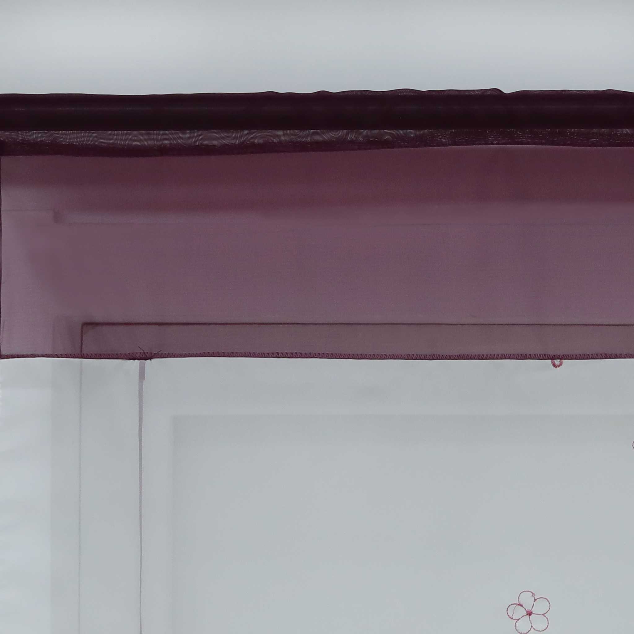 Raffrollo durch Tunnelzug Voile Küchengardinen modern Raffgardinen mit Stickerei Transparent 1 Stück