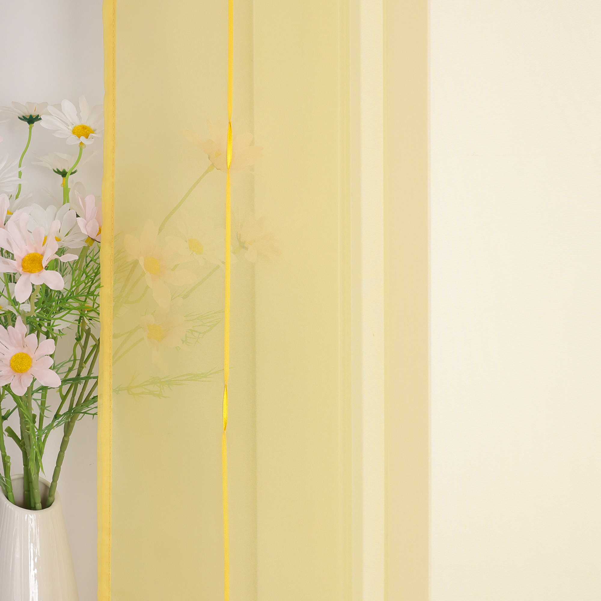 Rollos durch Stangendurchzug Transparente Luftig Unifarbig 1 Stück