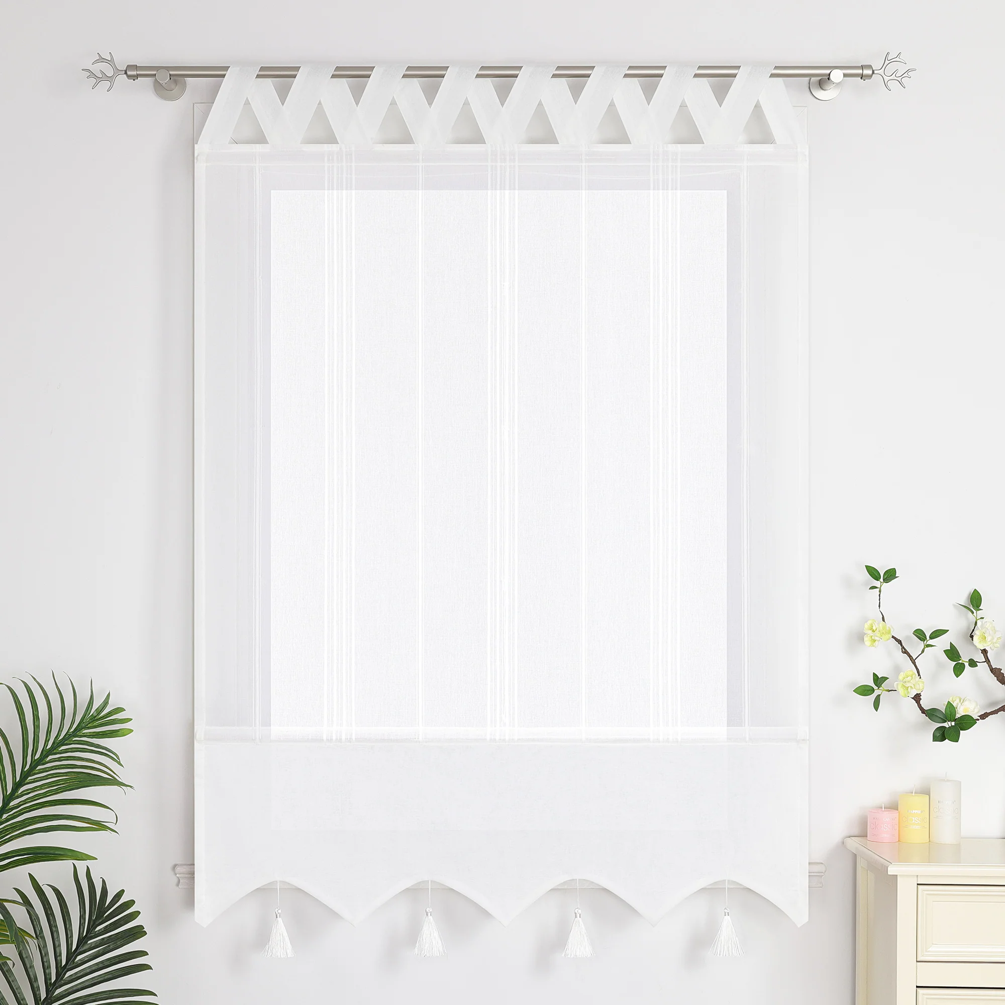 Delien Raffrollo mit Schlaufen und Quasten | Elegantes Design für stilvolle Fenster