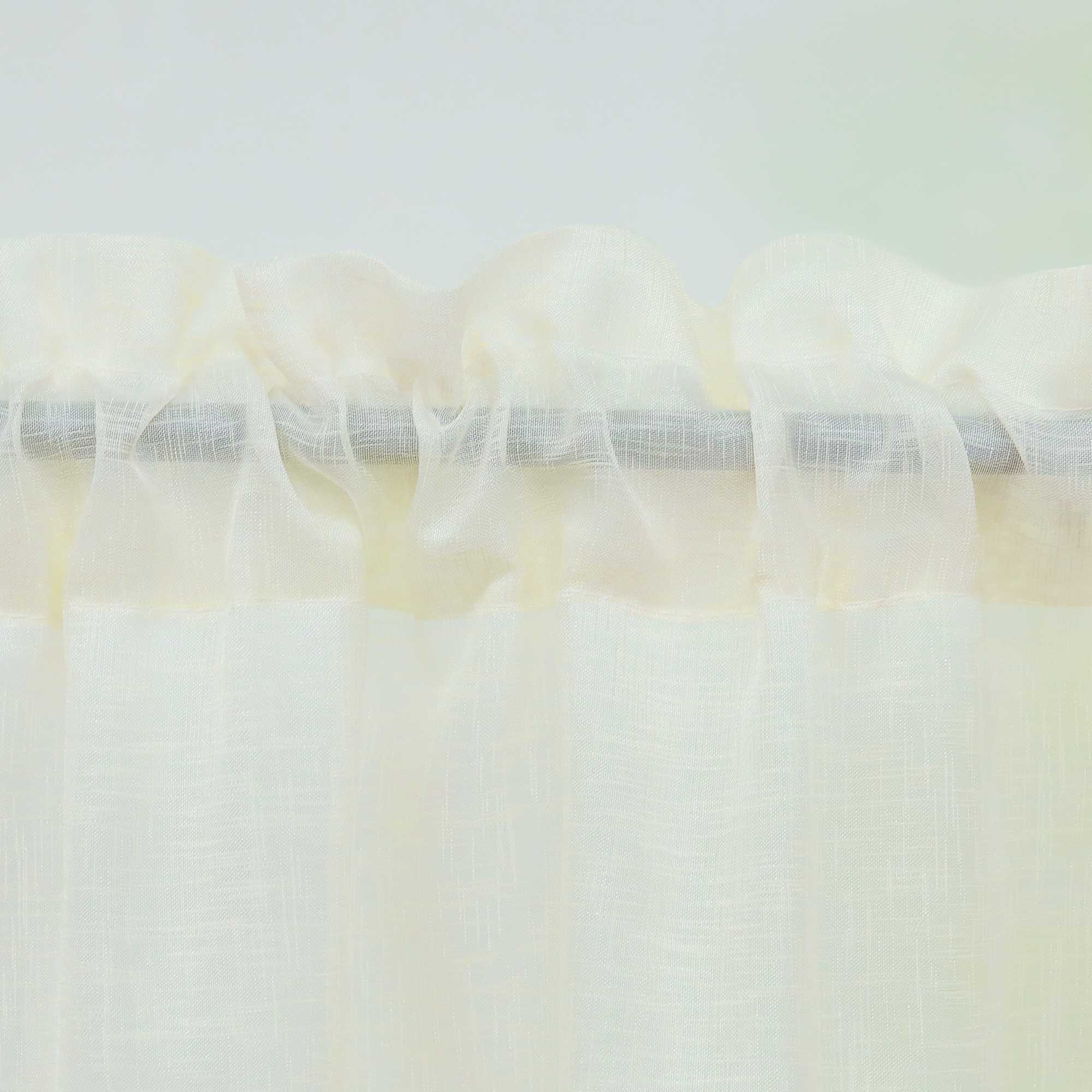 Scheibengardine 2er Set Bistrogardinen durch Tunnelzug Kurzgardinen Leinen Halbtransparent