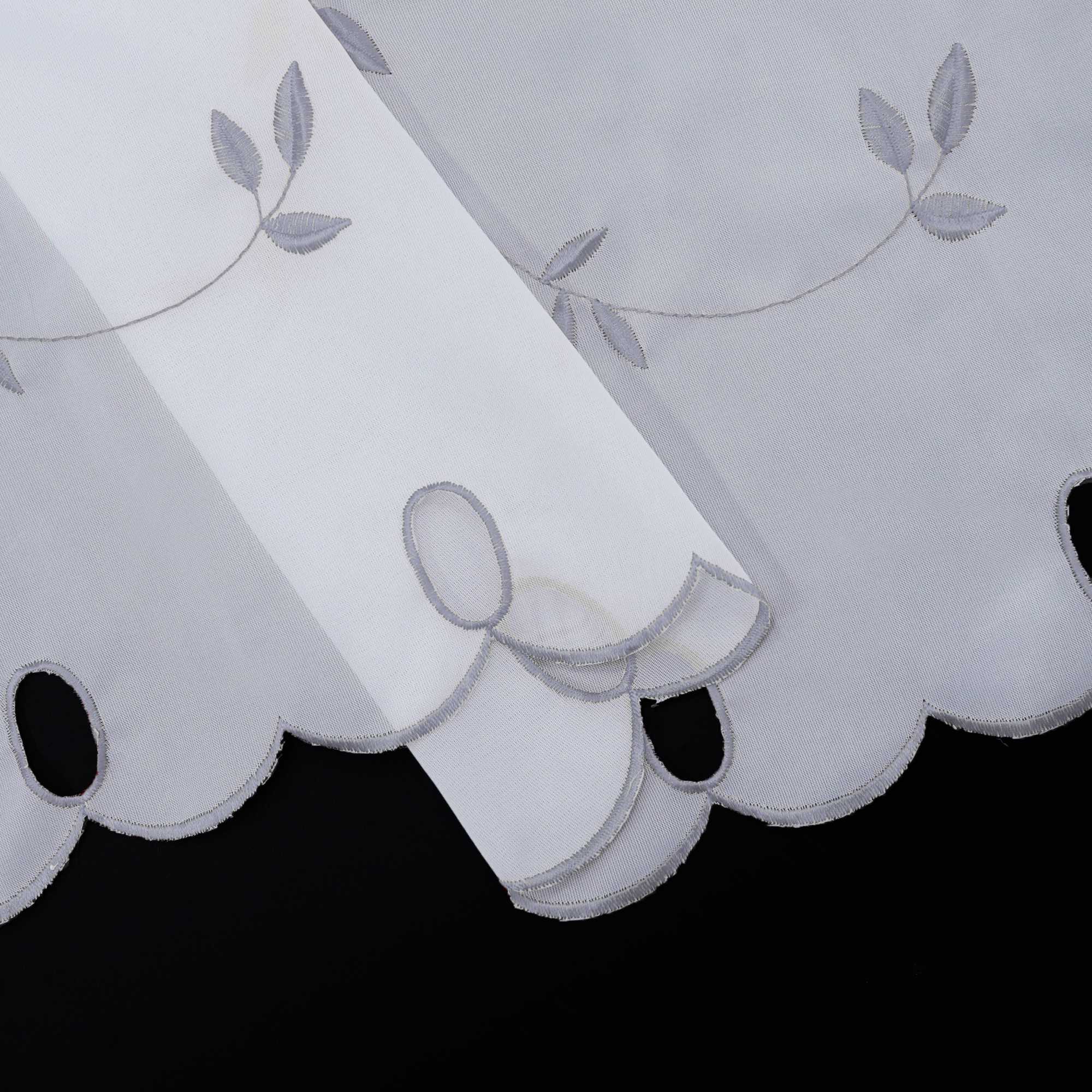 Scheibengardinen Voile Bistrogardinen mit Blattstickerei Transparent Bestickte Küche Kurzstores