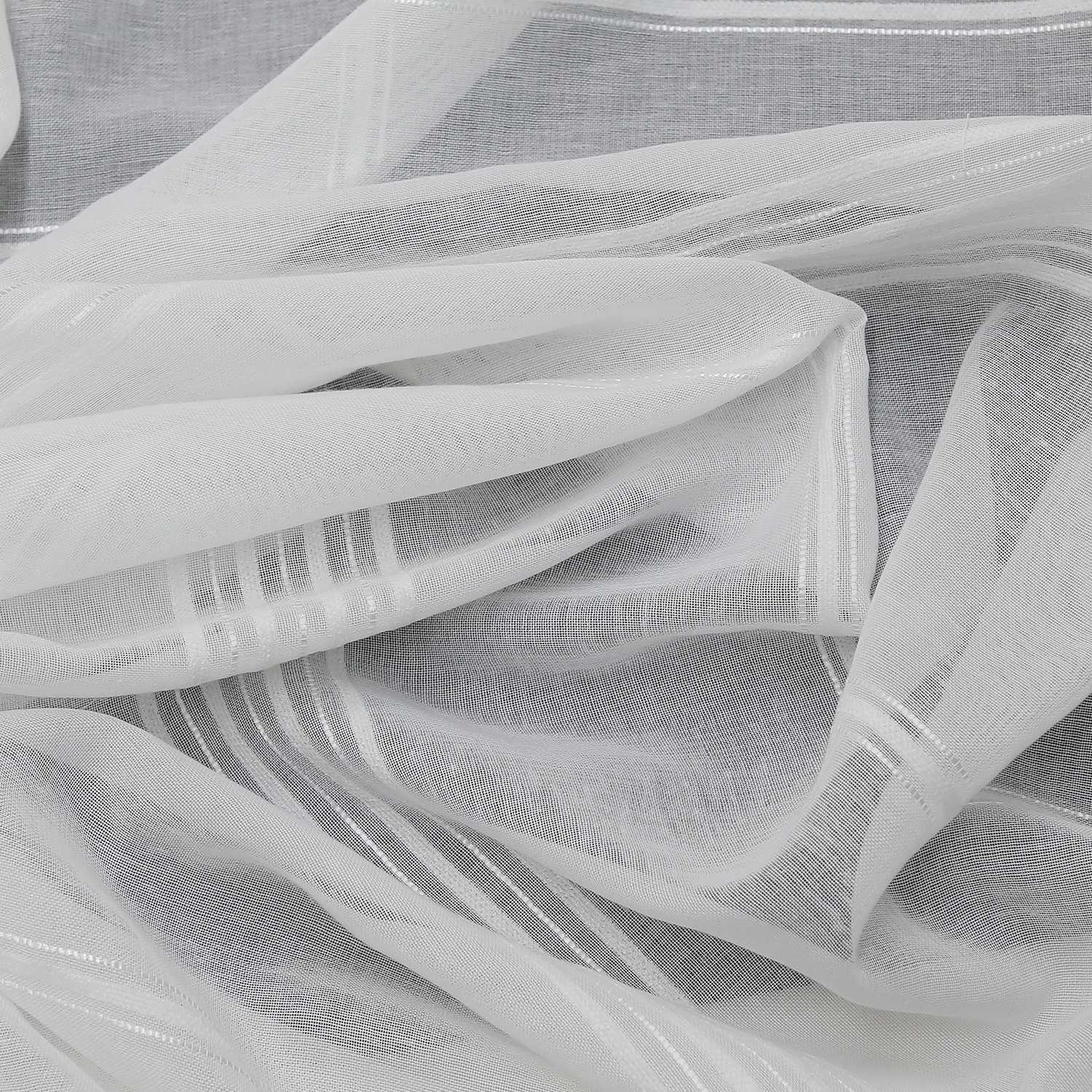 Vorhang 2er Set Voile Gardinen mit vertikalen Streifen Modern Transparent Schlafzimmer Wohnzimmer 2 Stück