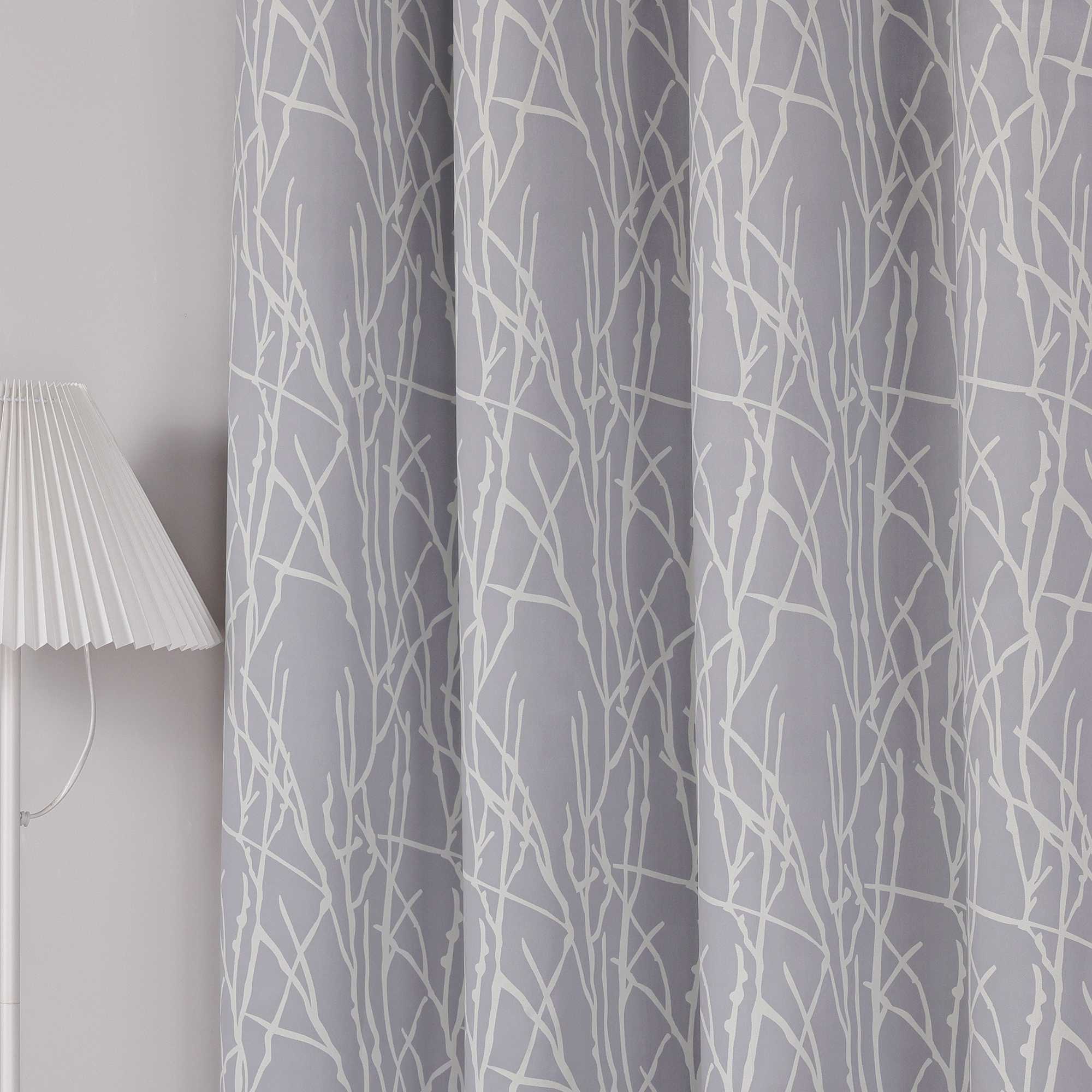 Verdunkelungsvorhang Blickdichte Gardinen für Schlafzimmer Wohnzimmer mit Ösen Schals Grau 1 Stück