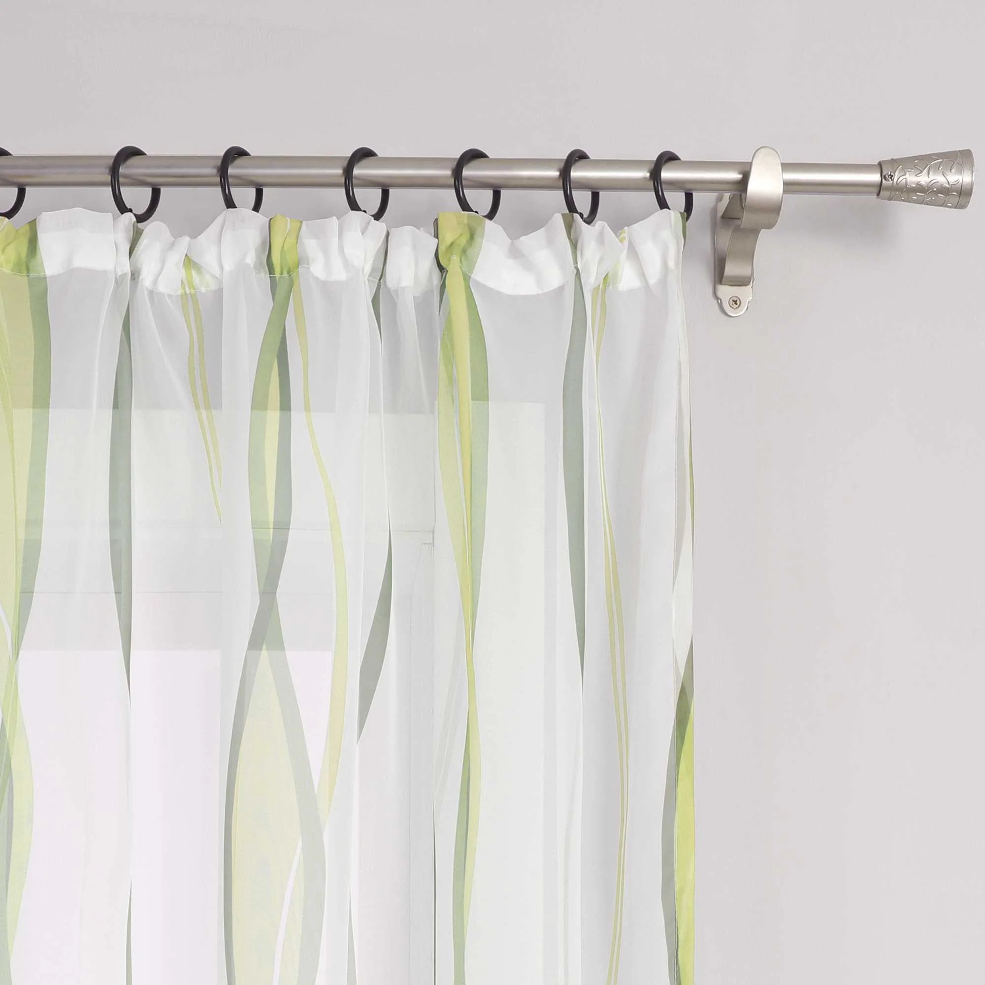 Vorhang Kräuselband aus Polyester mit bunten Wellenmustern tranparent 1 stück