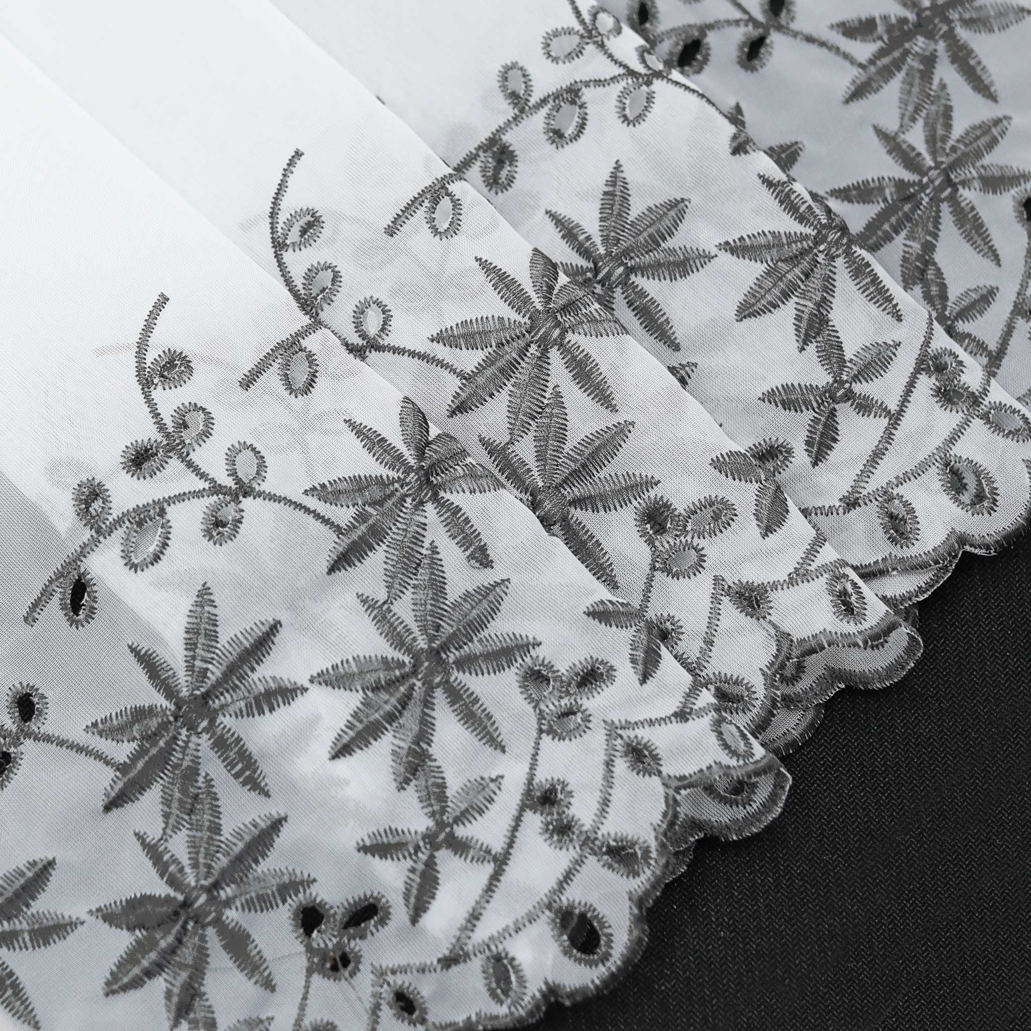 Kurzgardine Transparent mit Ahornblatt-Design Modern & Landhausstil