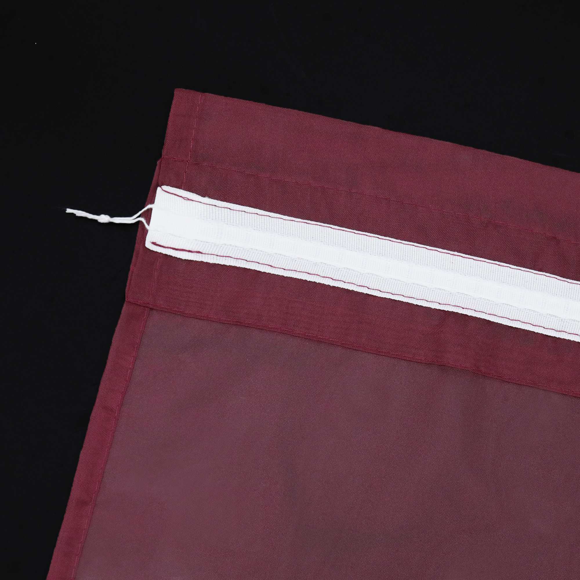 Scheibegardine durch Stangendurchzug zusammenziehbar Transparent Unifarbe Luftdurchlässig zusammenziehbar 2 Stück