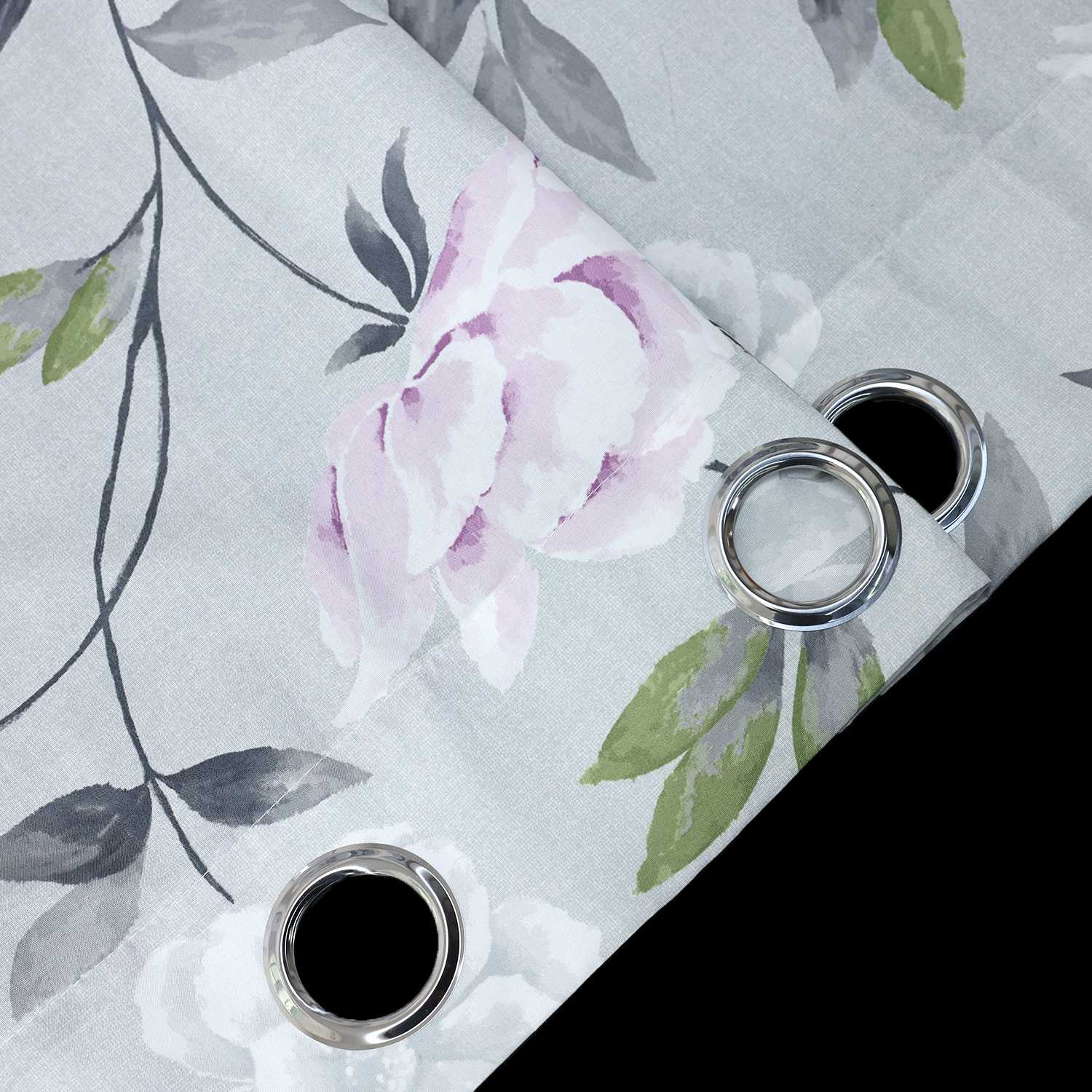 Verdunkelungsvorhang Ösenschal mit Blumenmuster Lichtvermeidung Zimmerdeko Thermovorhang 1 Stück