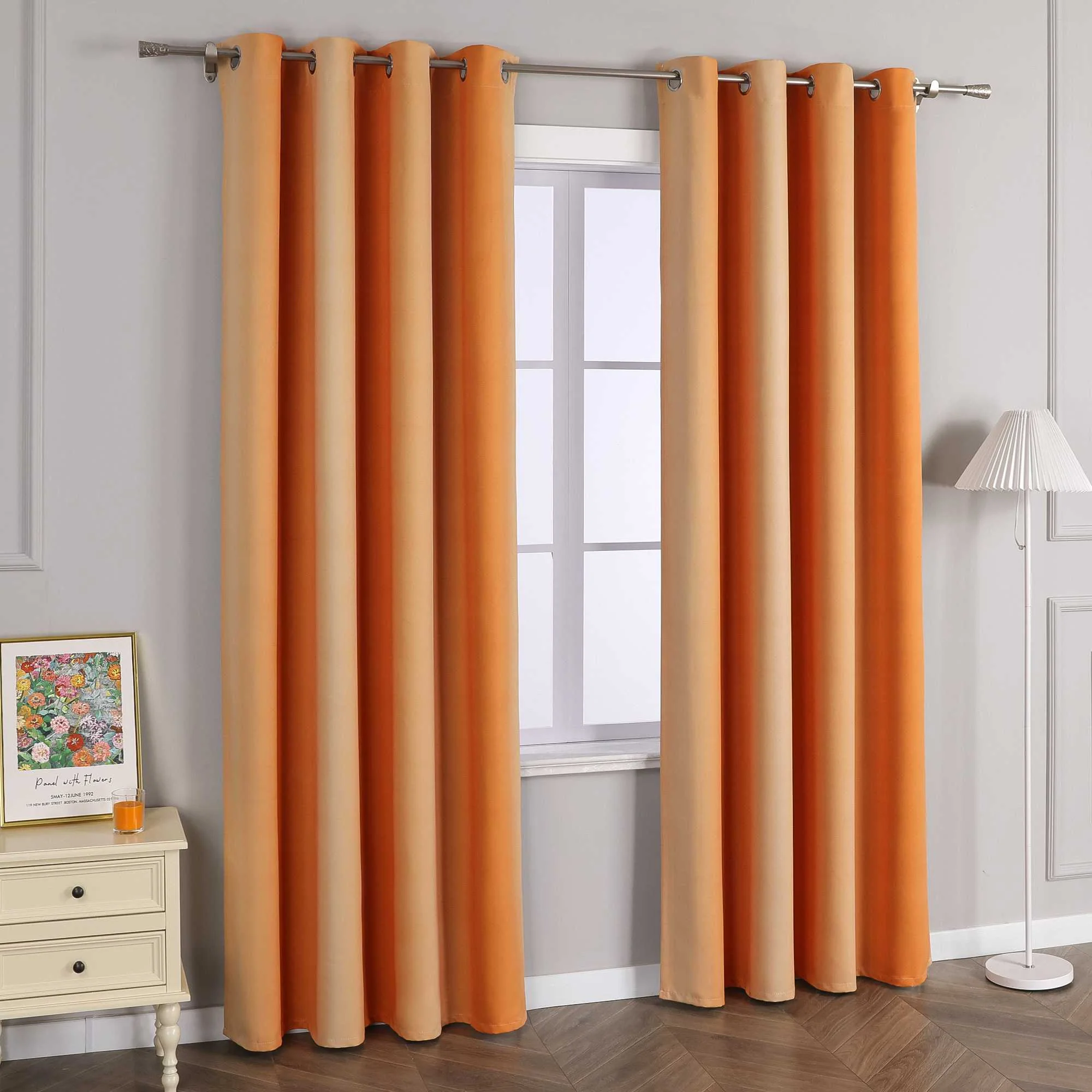 Verdunkelungsvorhang  Ösenschal Farbverlauf Privatsphäre Lichtvermeidung Thermovorhang Minimalismus 1 Stück