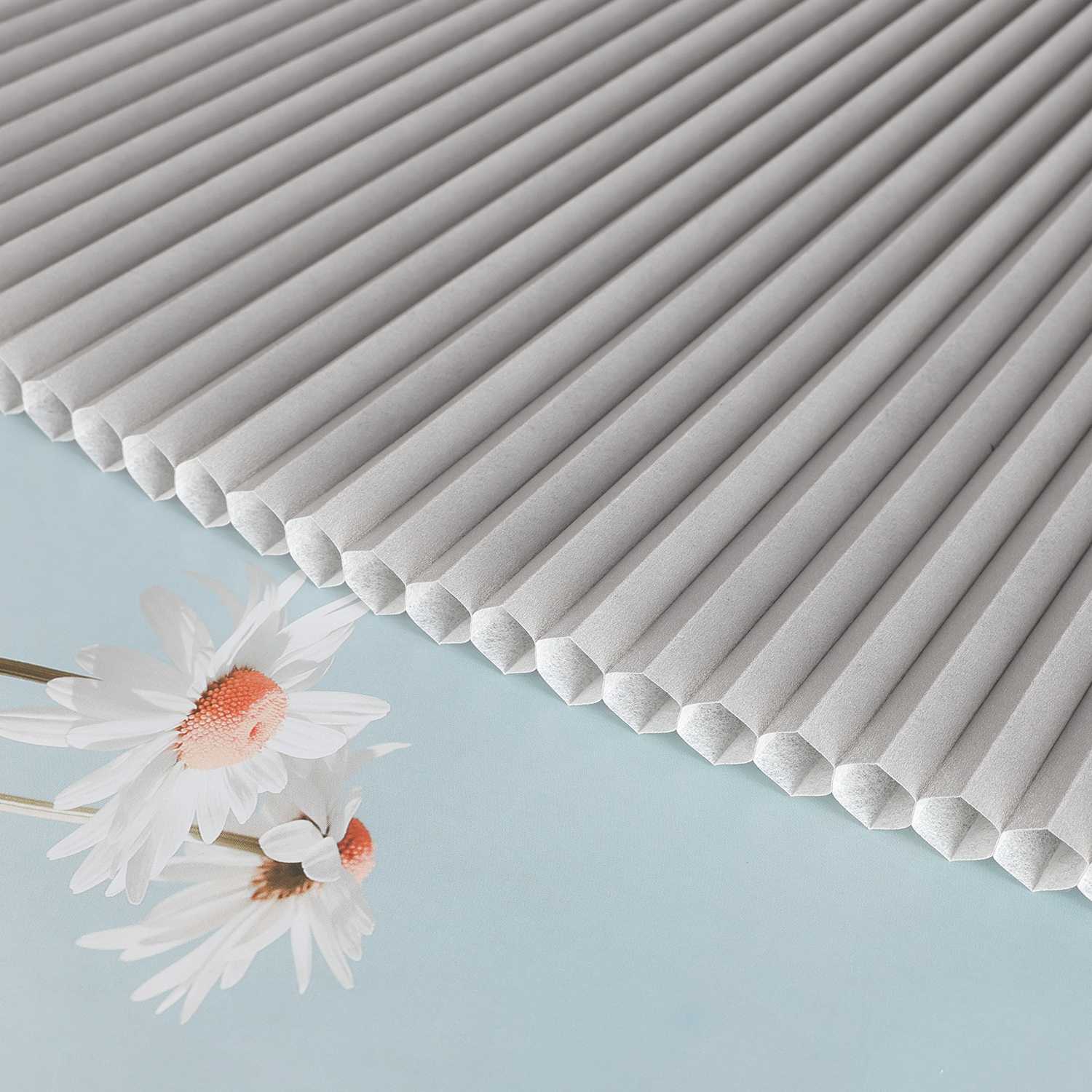 Plissee Gardinen Grau mit Wabenstruktur