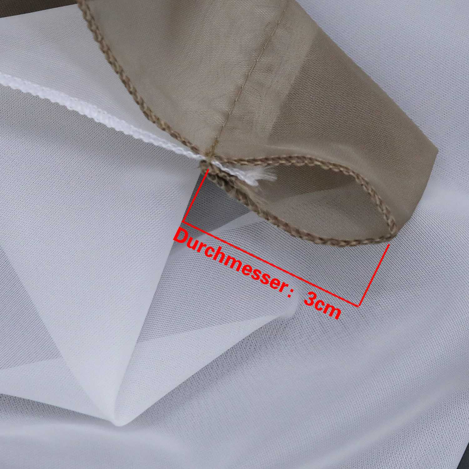 Scheibengardine durch Tunnelzug Voile Bistrogardinen mit Quaste Kurzstore Doppelte Vorhänge Halbtransparent 1 Stück