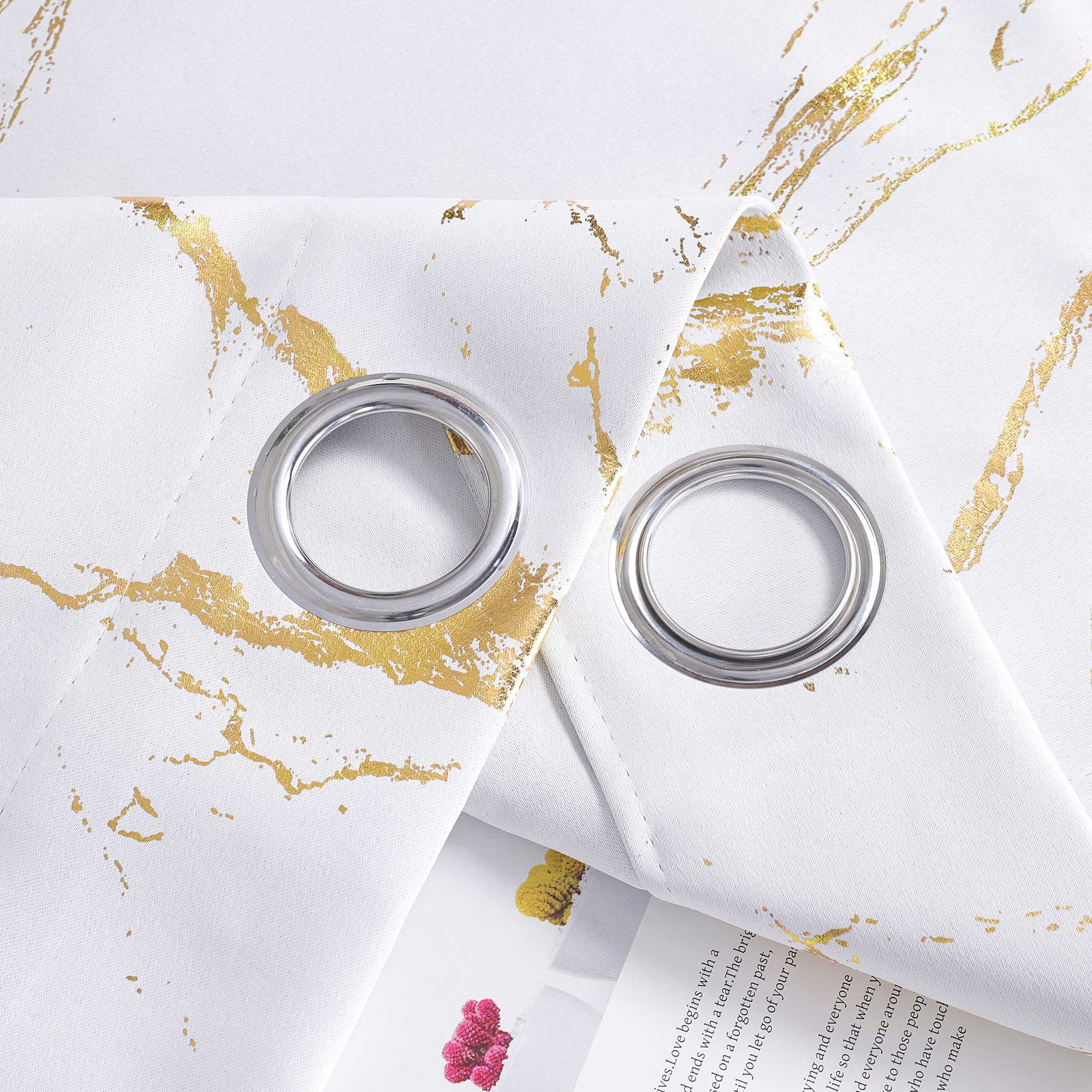 Verdunkelungsvorhang mit Marmor-Optik luxuriöser Fensterschal Wohnzimmer 1 Stück