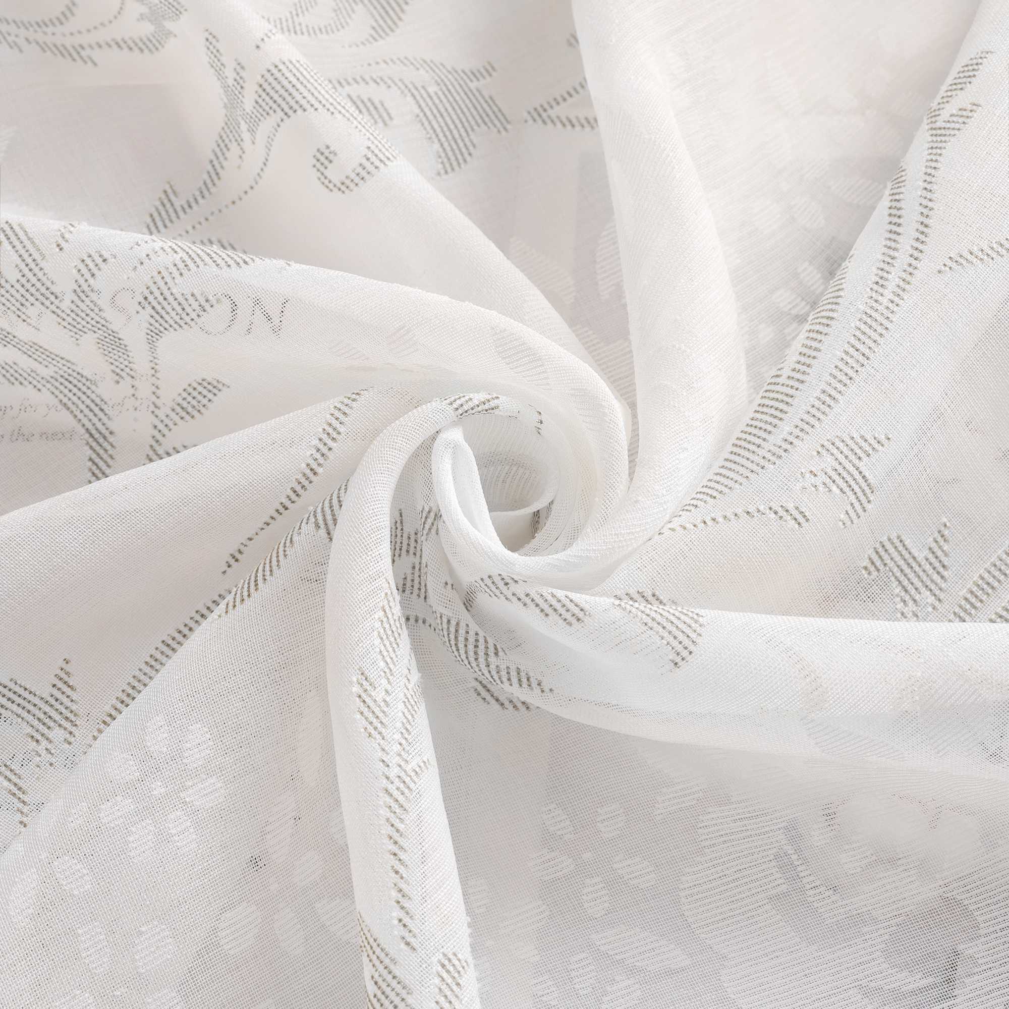 Elegante Transparente Gardinen mit Rankenmuster Ösenschal 1 stück