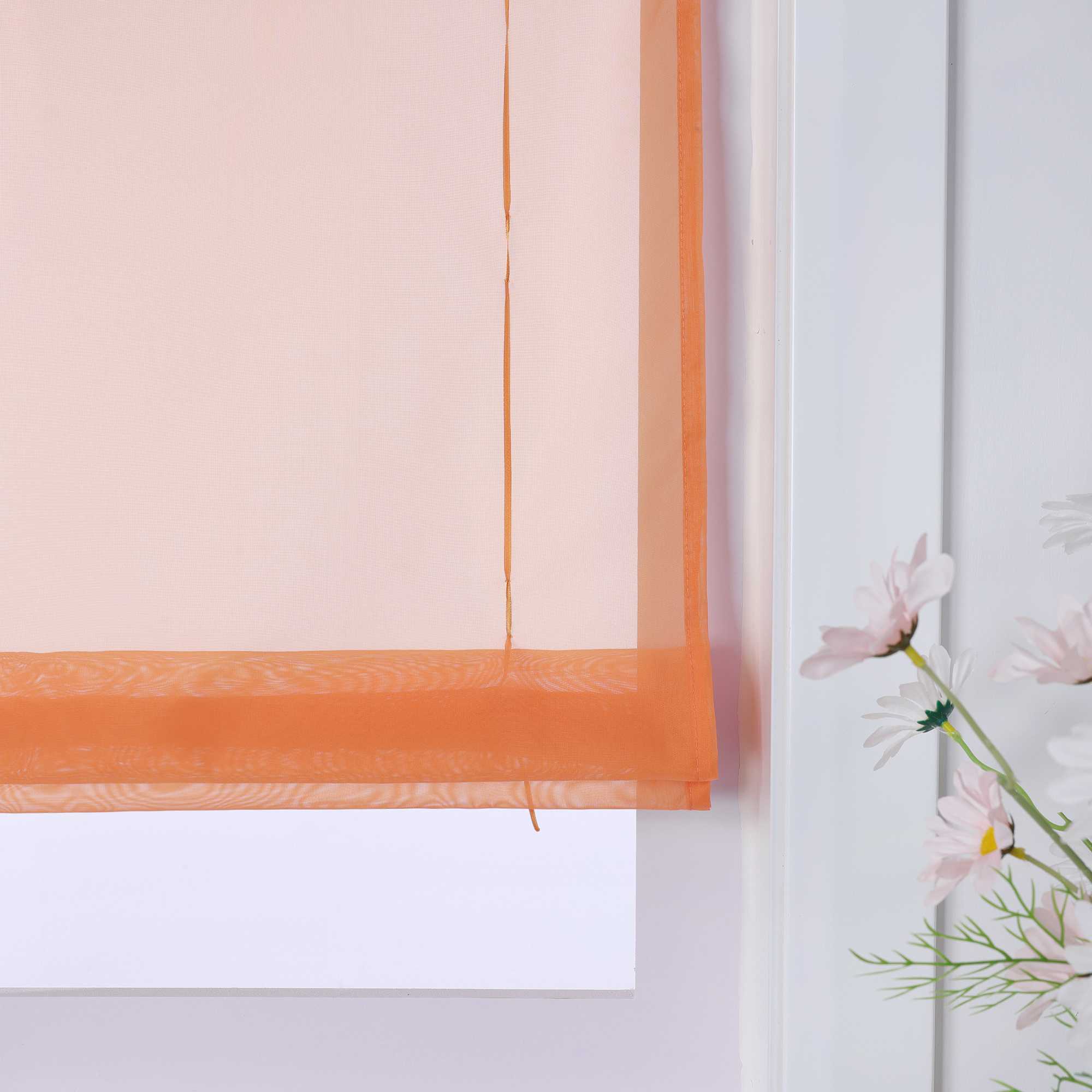 Rollos mit V-Haken halbtransparent lichtdurchlässig Unifarbe hochziehbar 1 Stück