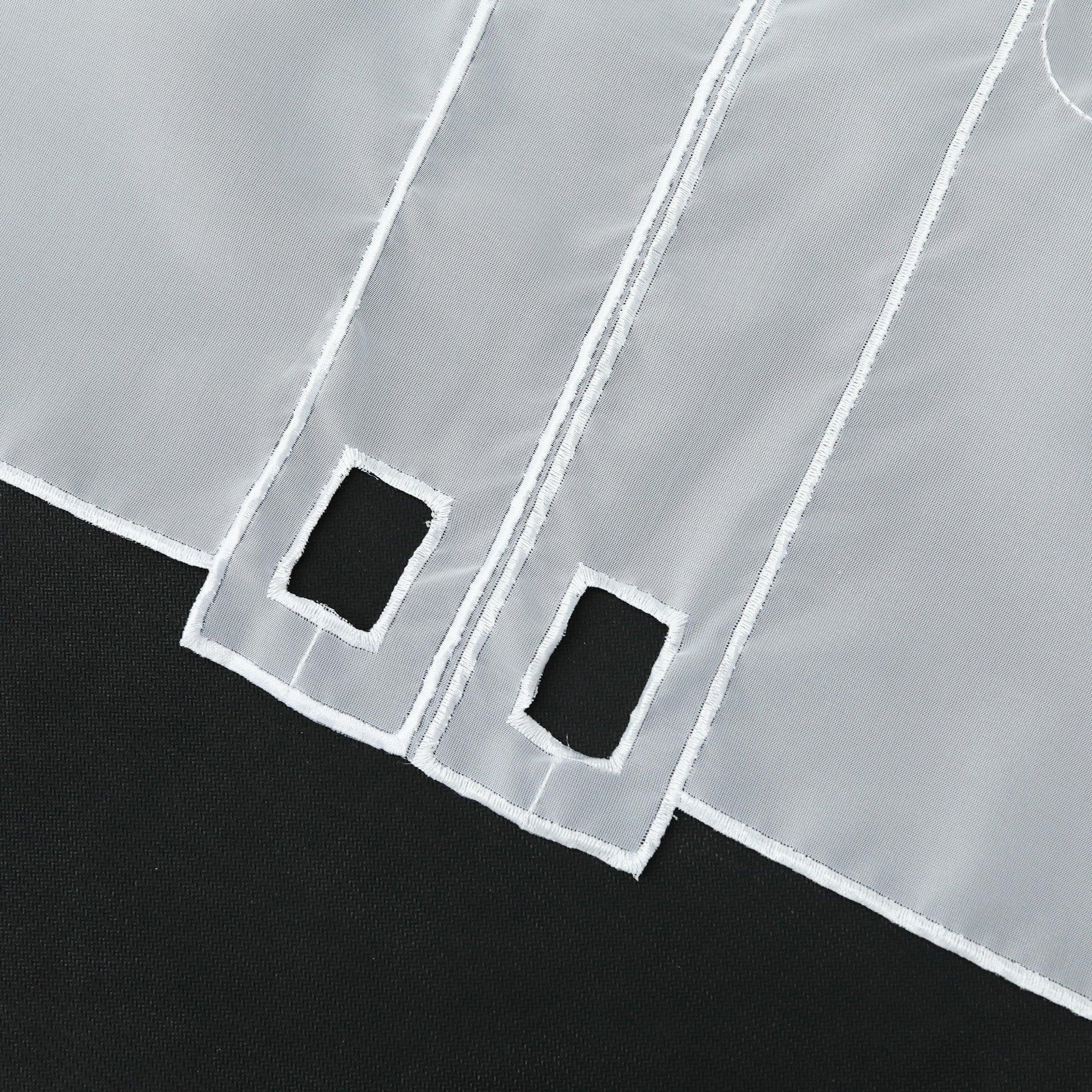 Scheibengardine durch Stangendurchzug transaprent Kreis-Muster lichtdurchlässig Fensterdeko 1 stück