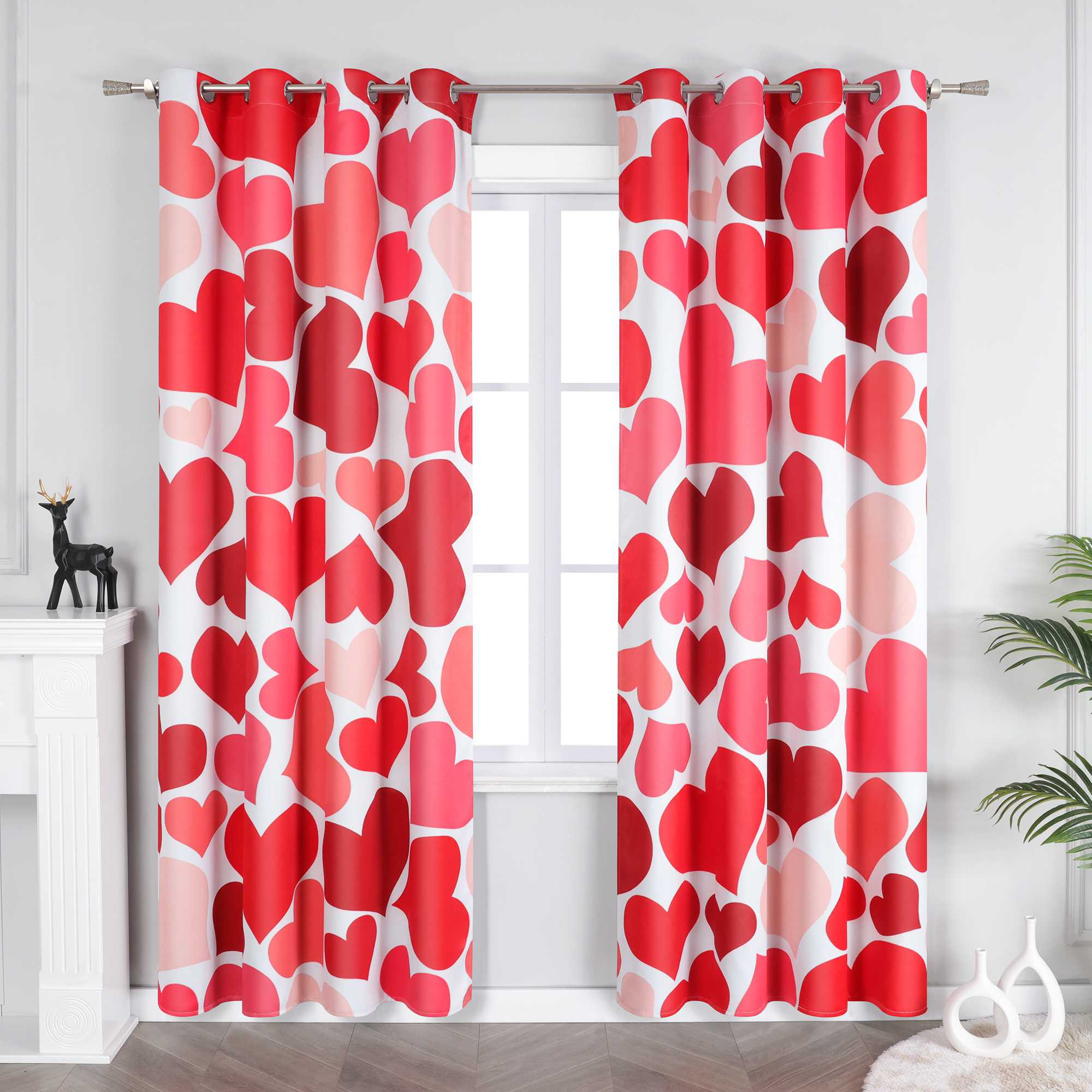 Verdunkelungsvorhang zum Valentinstag Mit Herzdesign