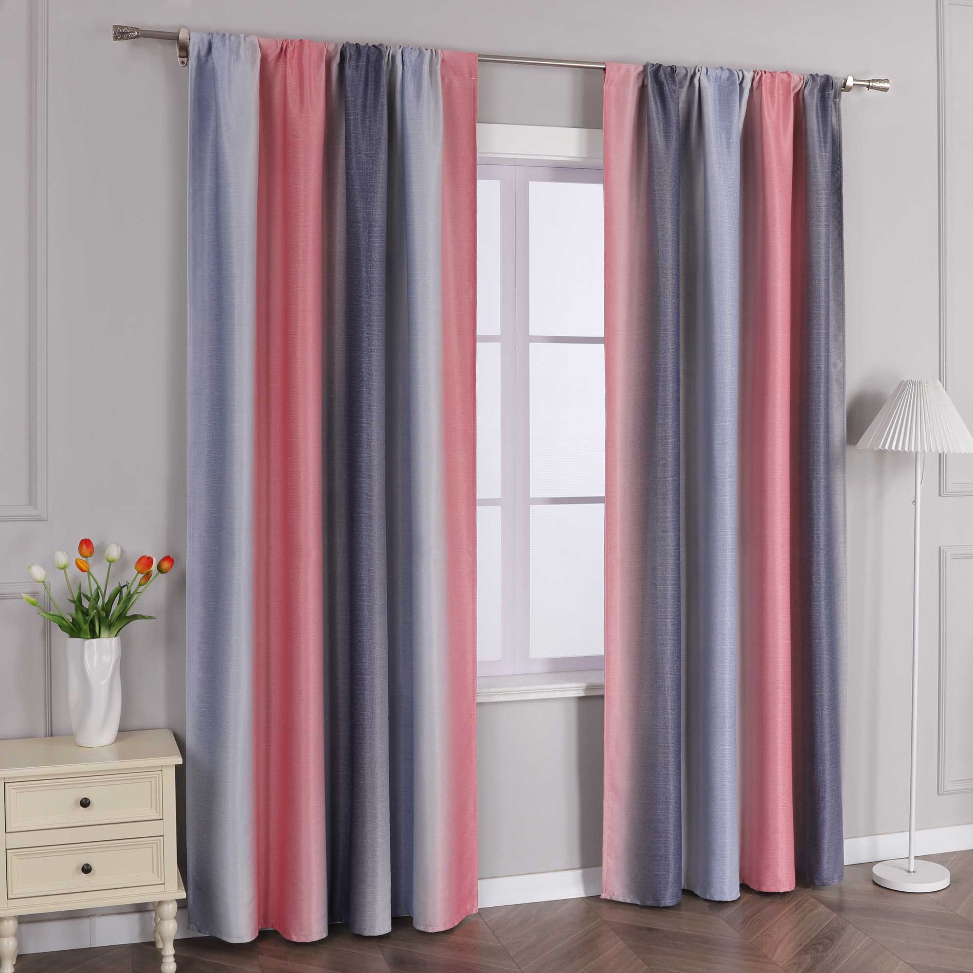 Verdunkelungsvorhang Blickdichte Gardinen  Schlafzimmer Wohnzimmer durch Tunnelzug Farbverlauf 1 Stück