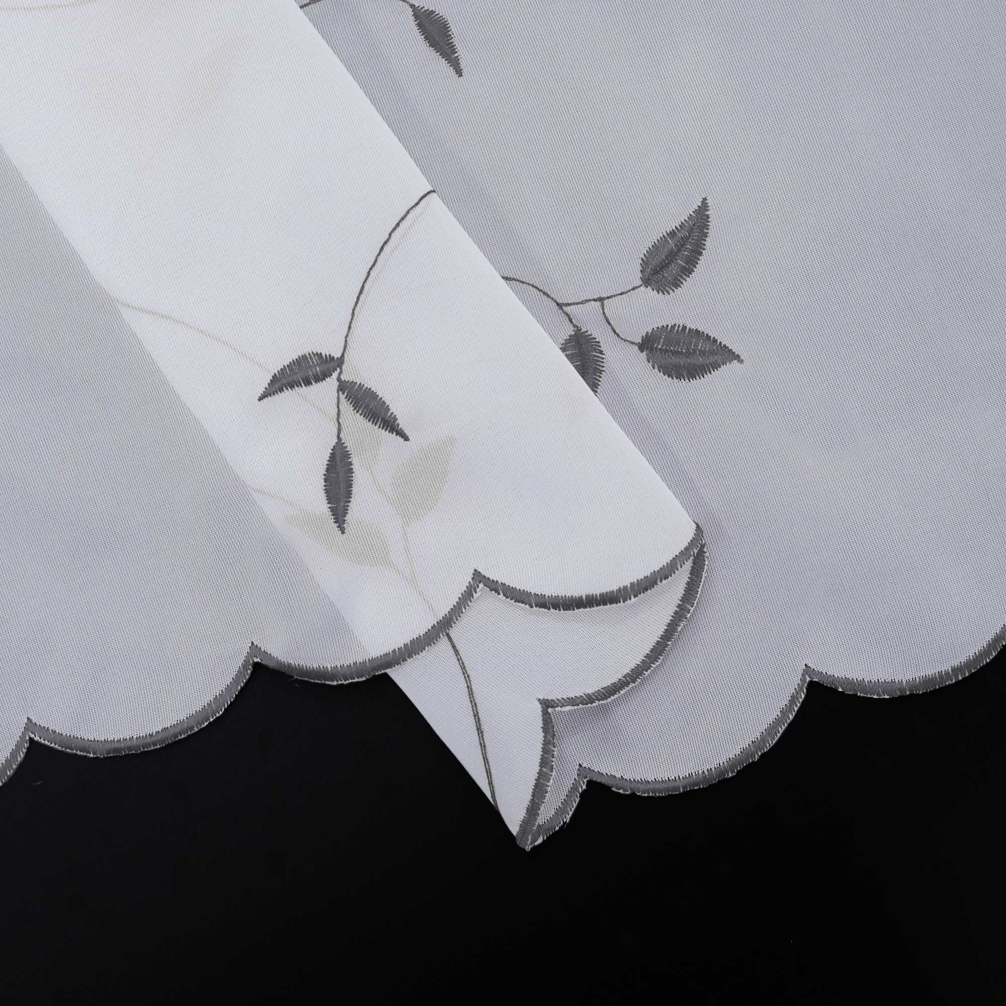 Scheibengardinen Voile Bistrogardinen mit Blattstickerei Transparent Bestickte Küche Kurzstores