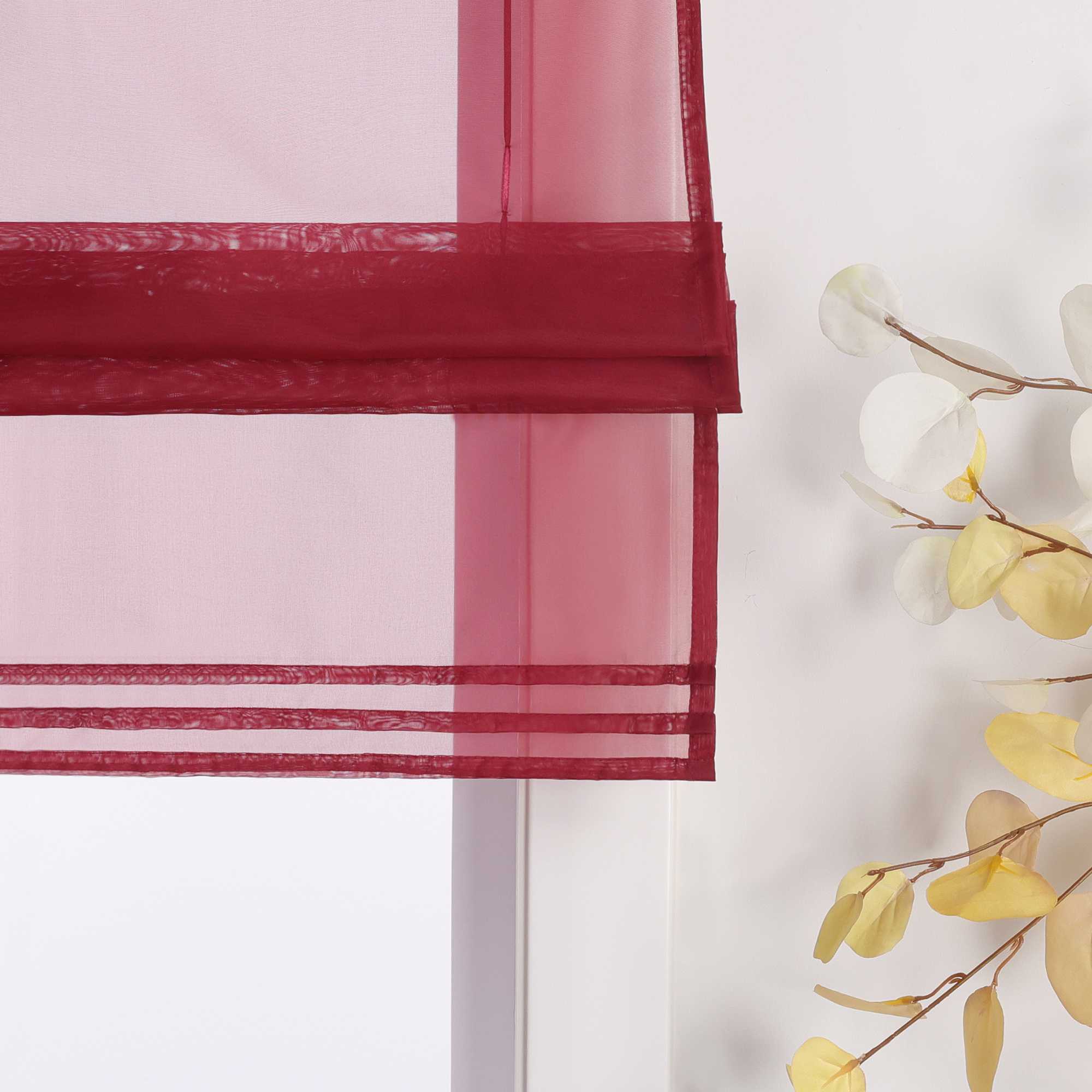 Rollos durch Stangendurchzug Transparente Luftig Unifarbig 1 Stück